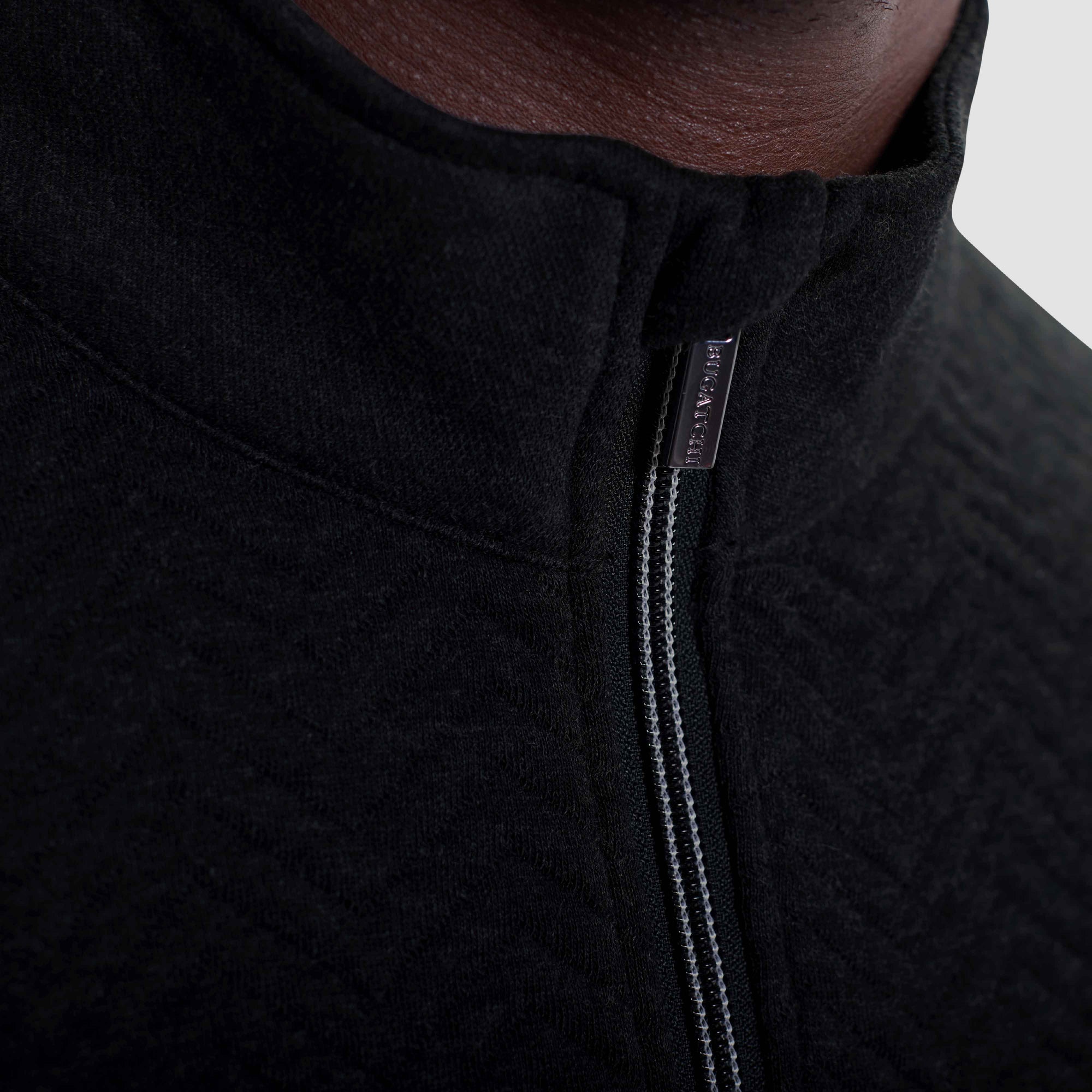 Chevron Melange Quarter Zip Pullover