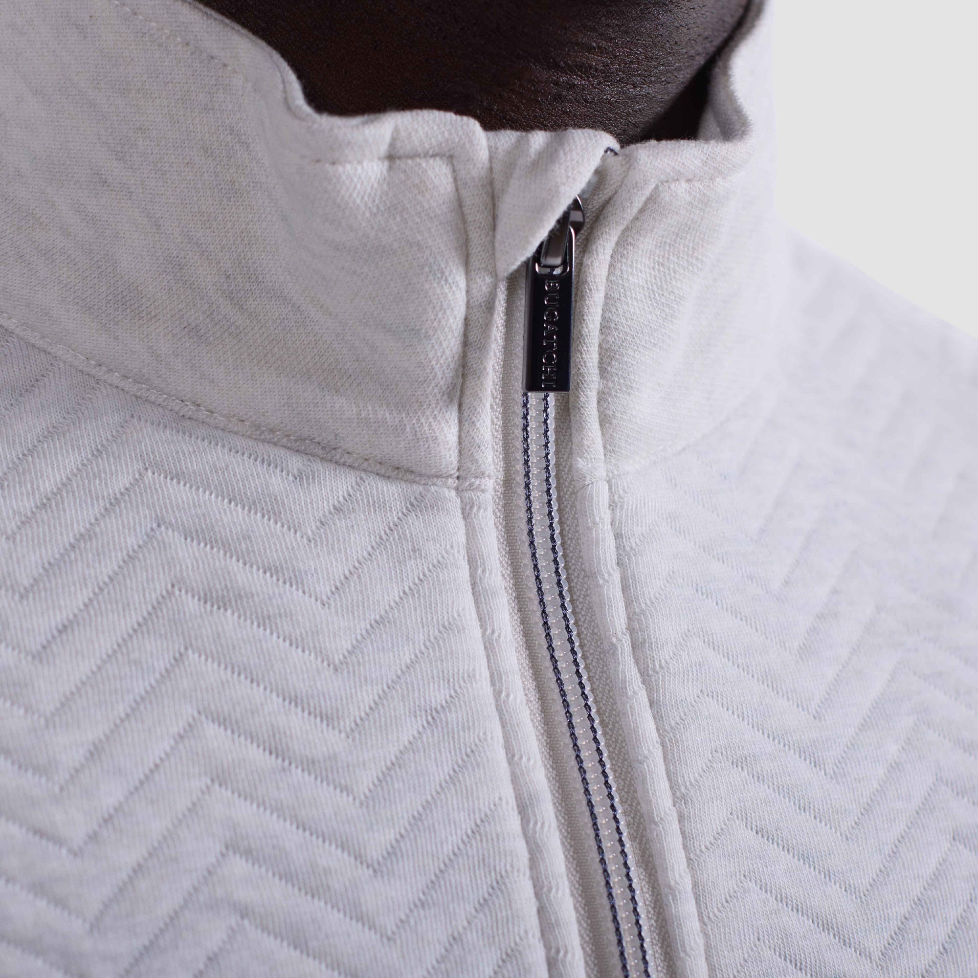 Chevron Melange Quarter Zip Pullover