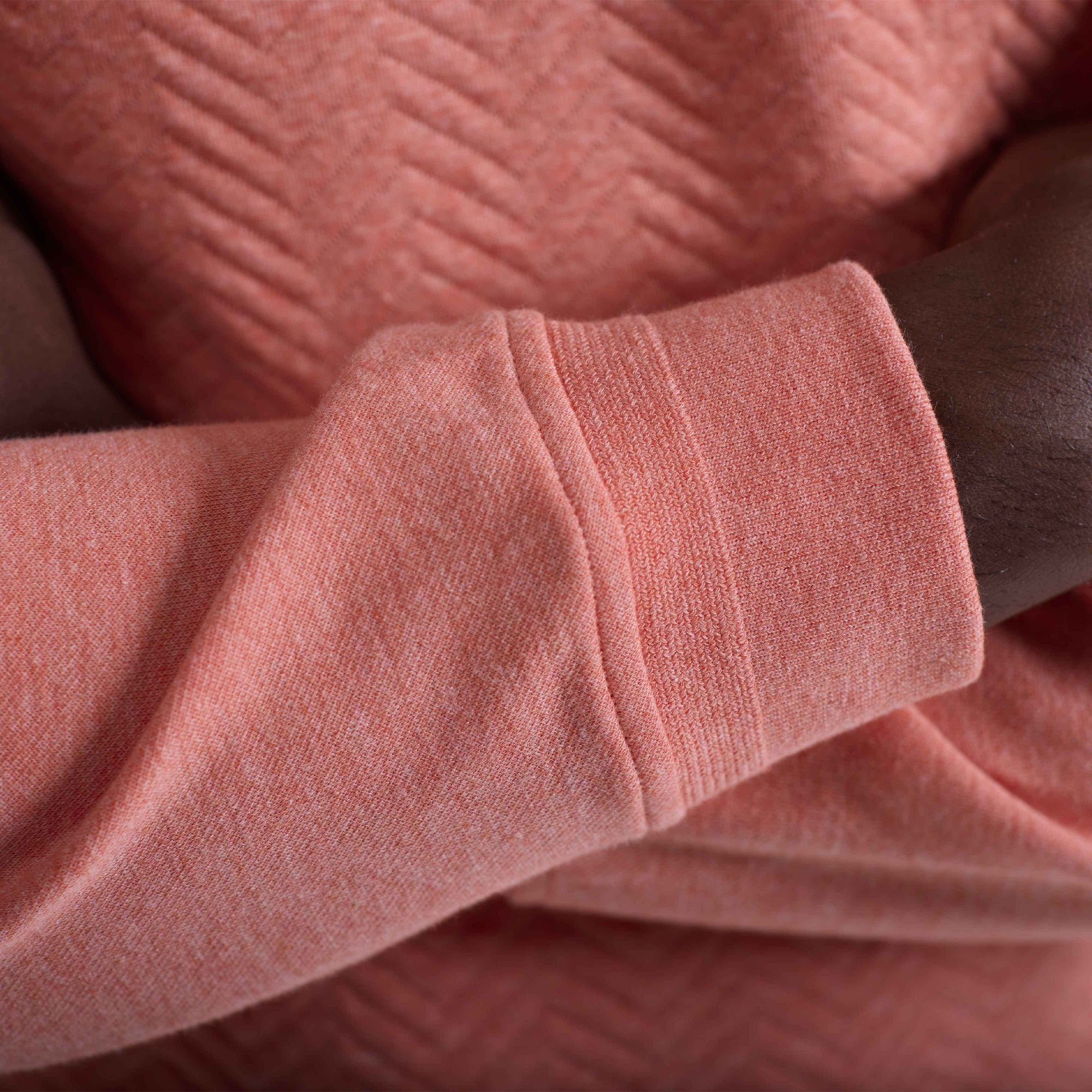 Chevron Melange Quarter Zip Pullover