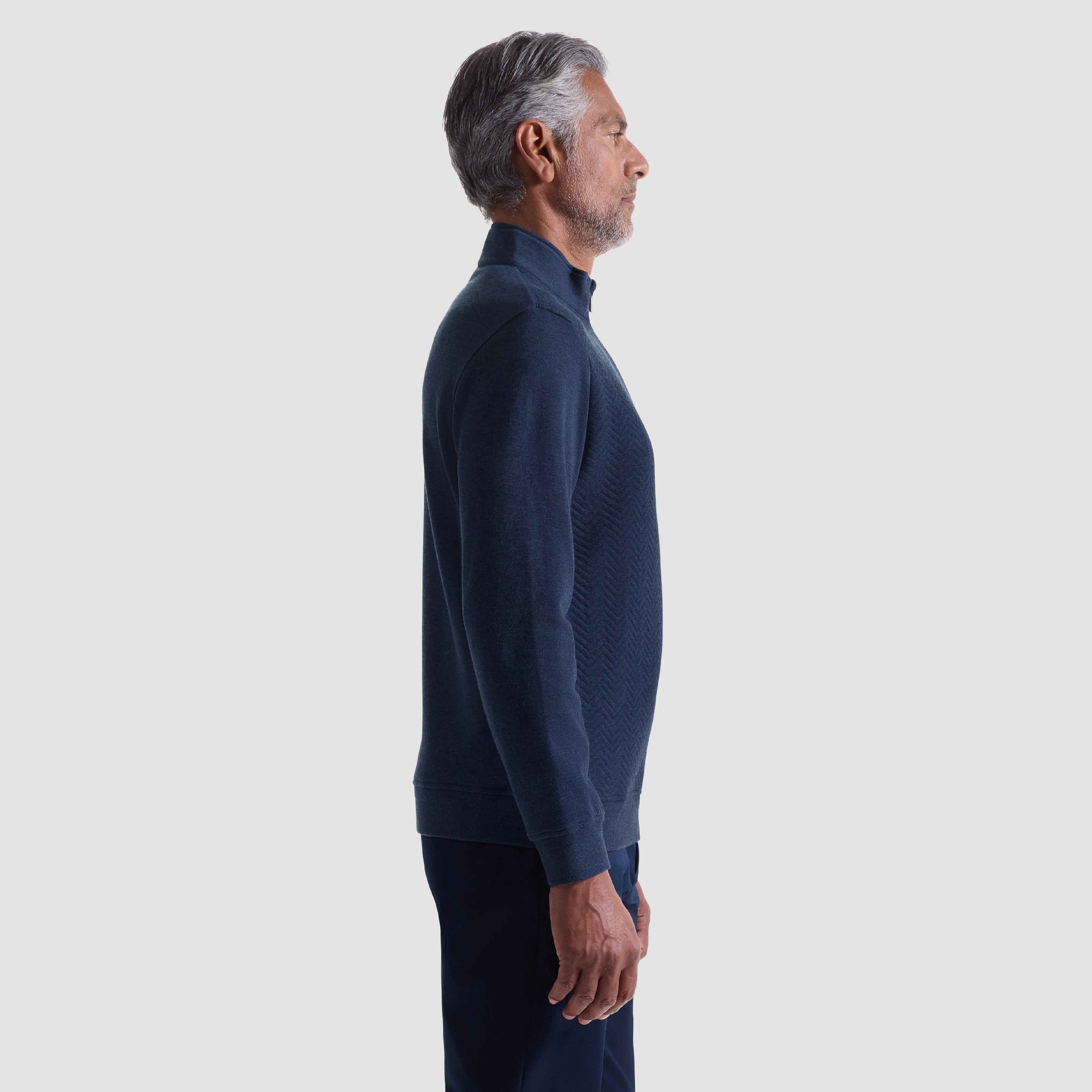 Chevron Melange Quarter Zip Pullover