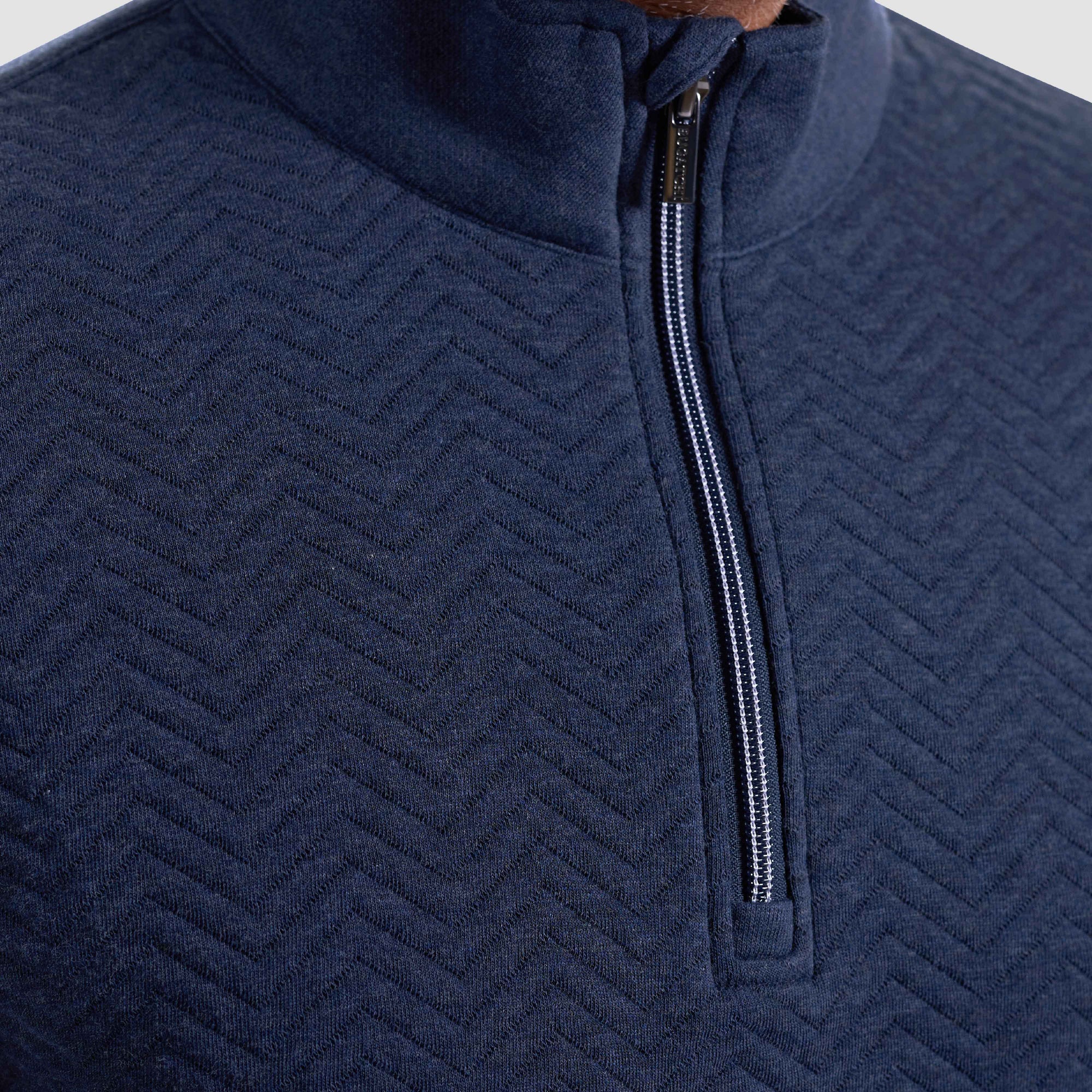 Chevron Melange Quarter Zip Pullover