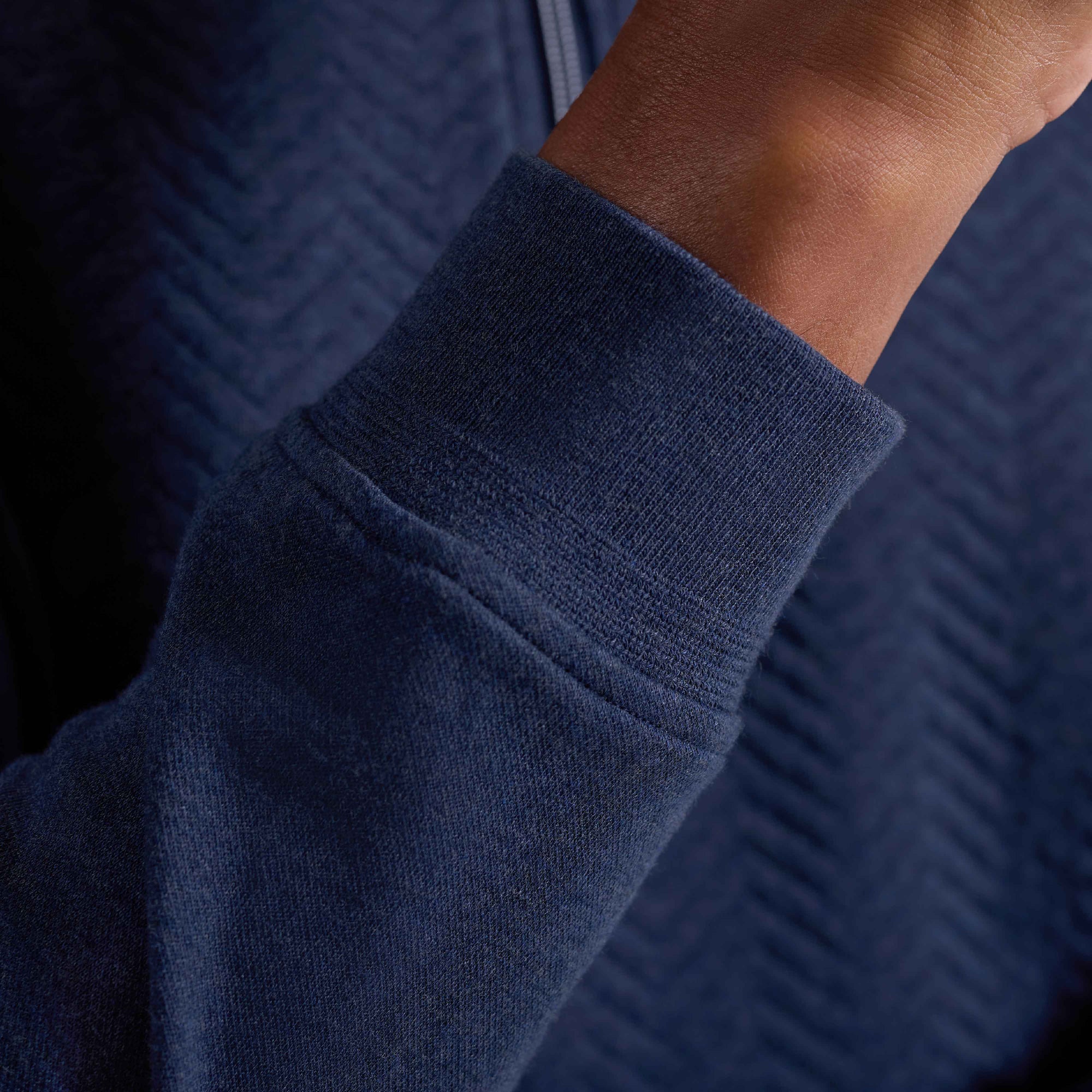 Chevron Melange Quarter Zip Pullover