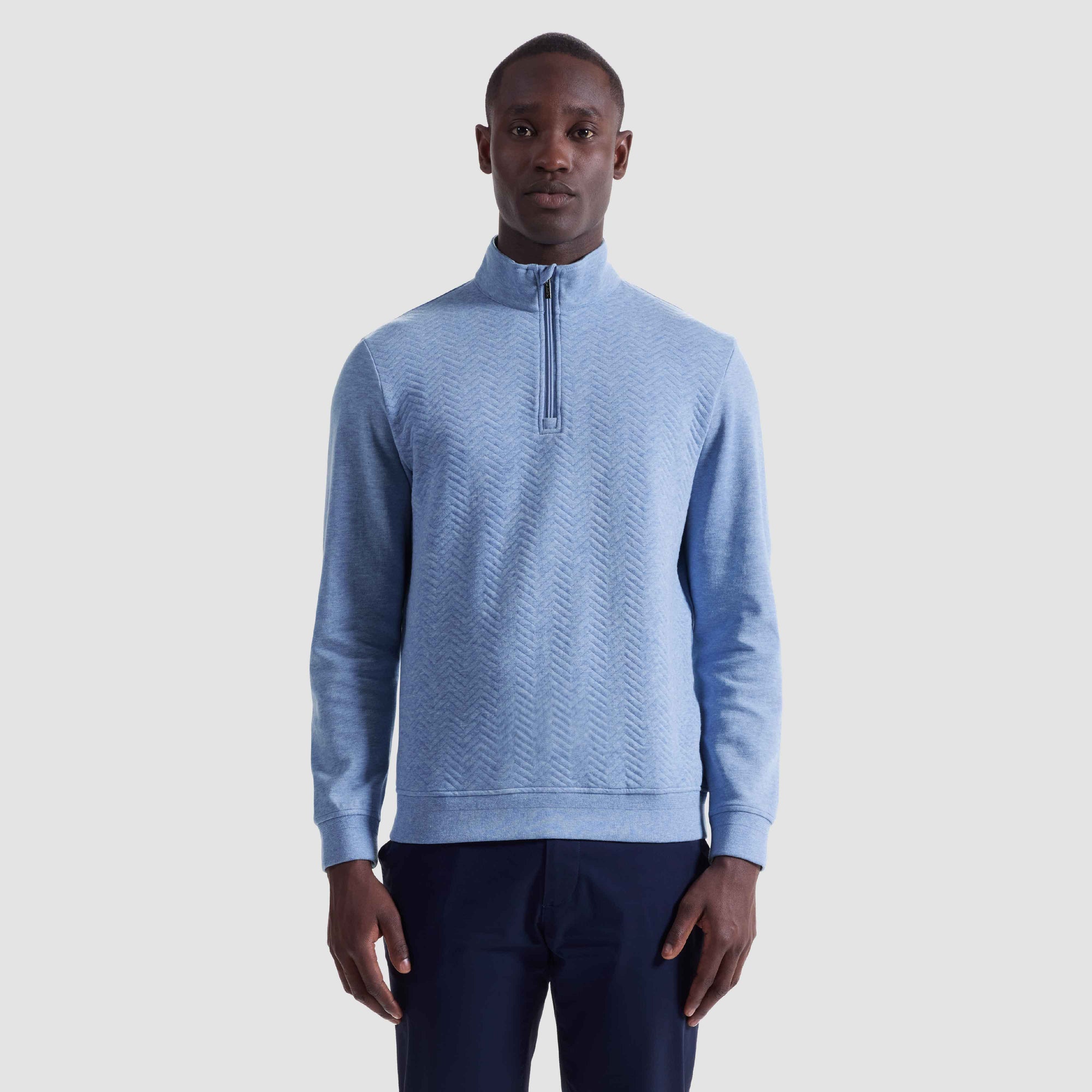 Chevron Melange Quarter Zip Pullover