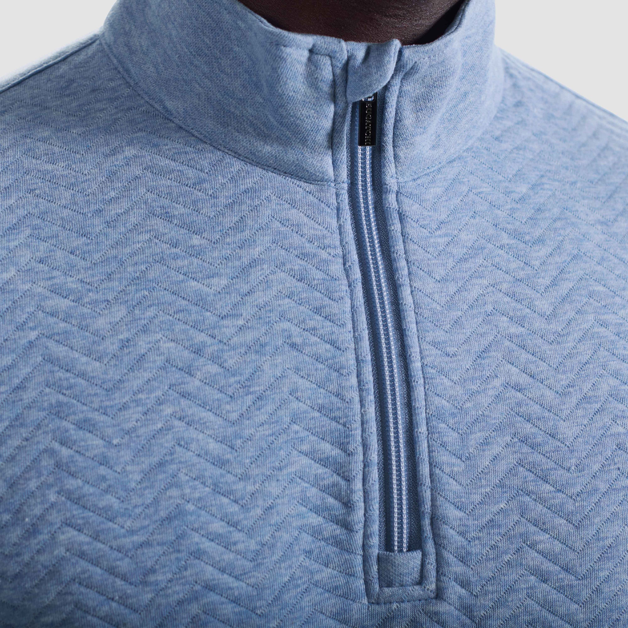 Chevron Melange Quarter Zip Pullover