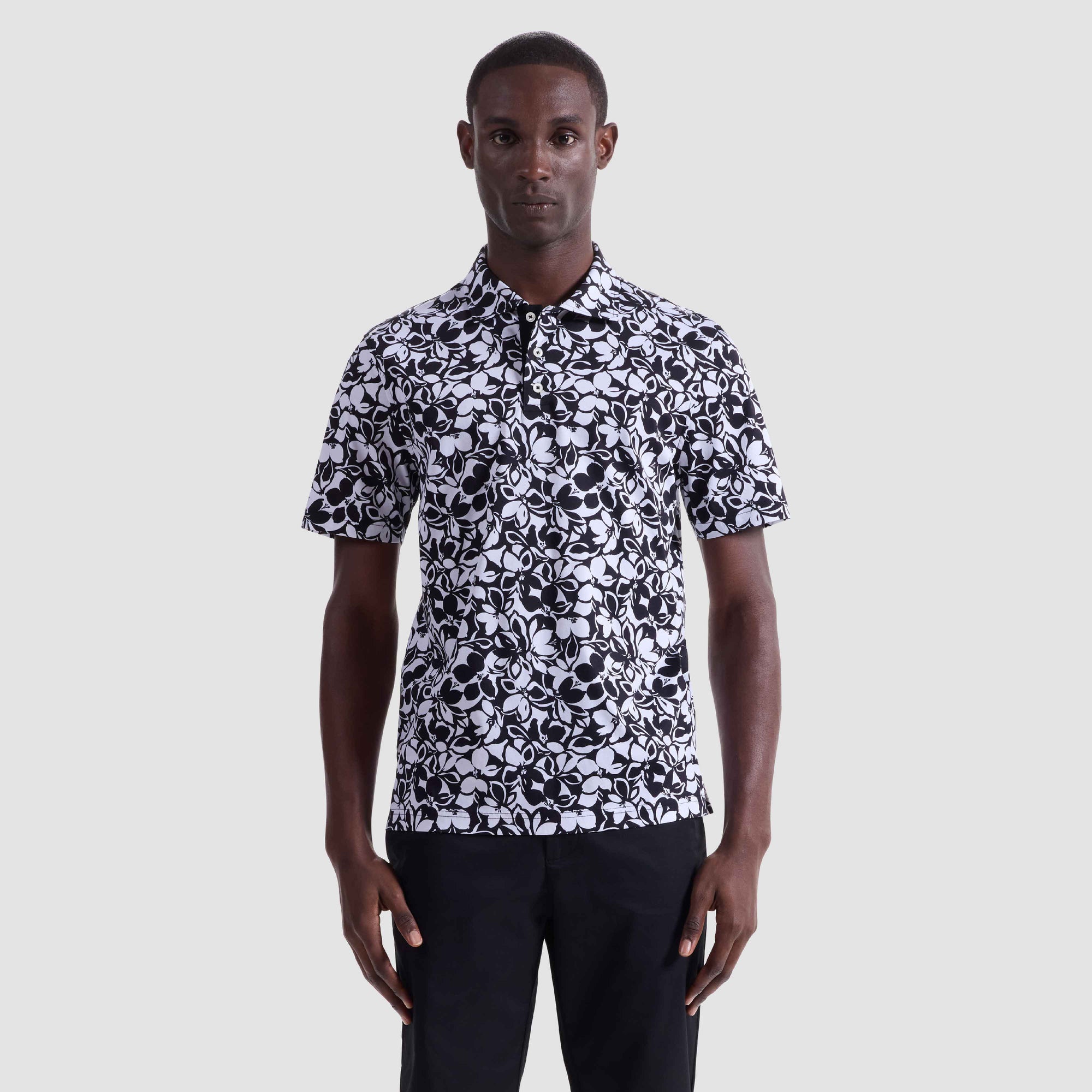 Hendrix Monochromatic Floral Polo Shirt