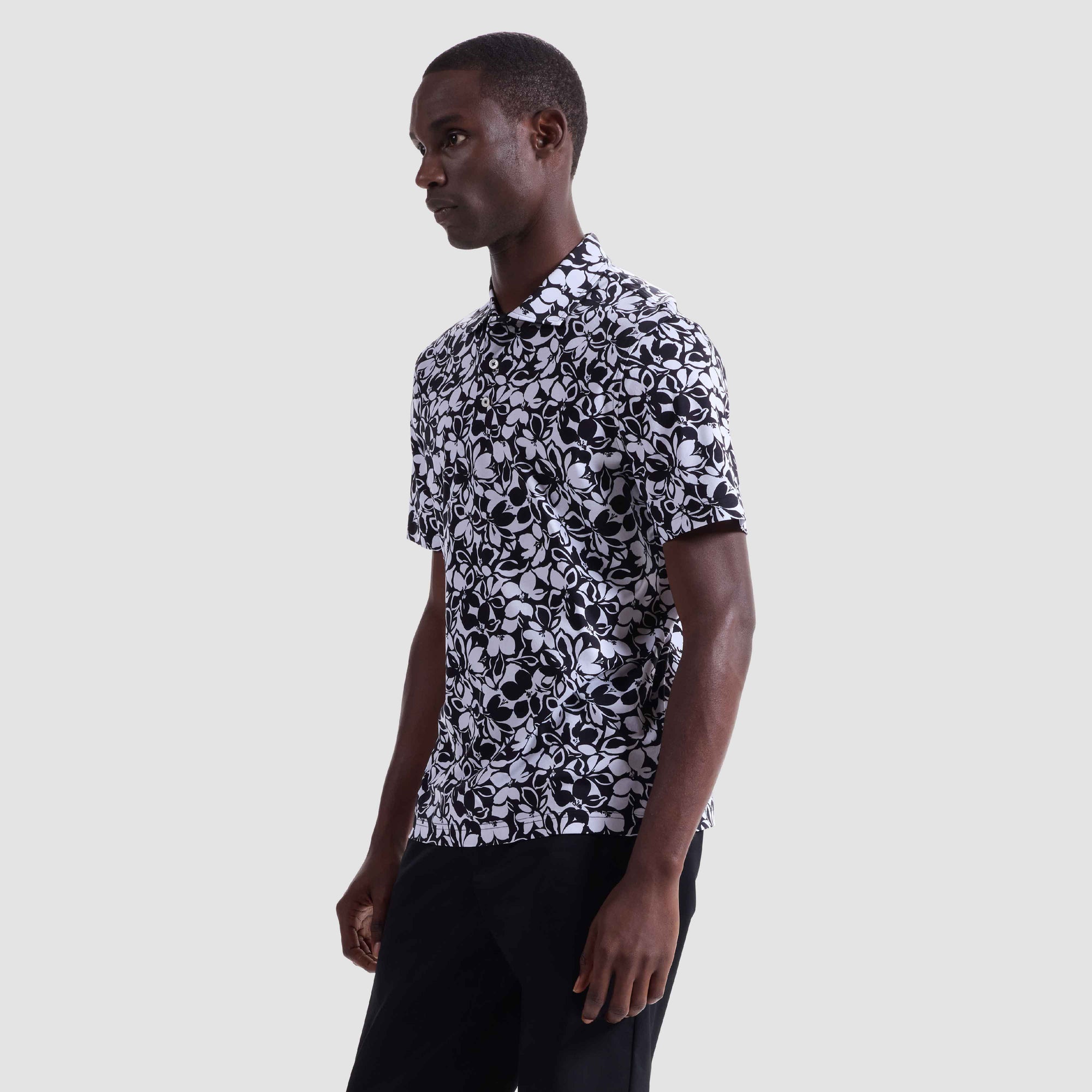 Hendrix Monochromatic Floral Polo Shirt