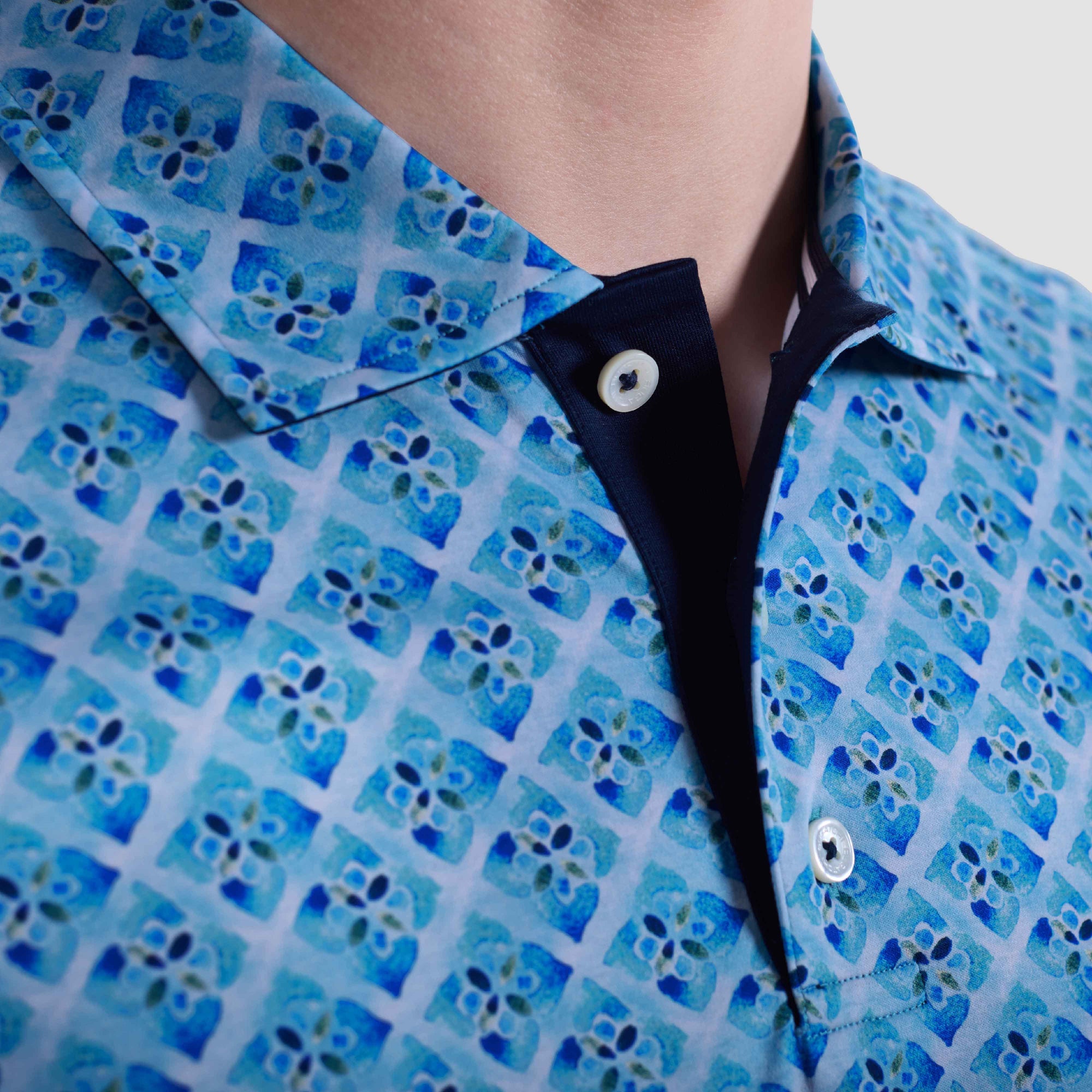 Hendrix Floral Tile Polo Shirt