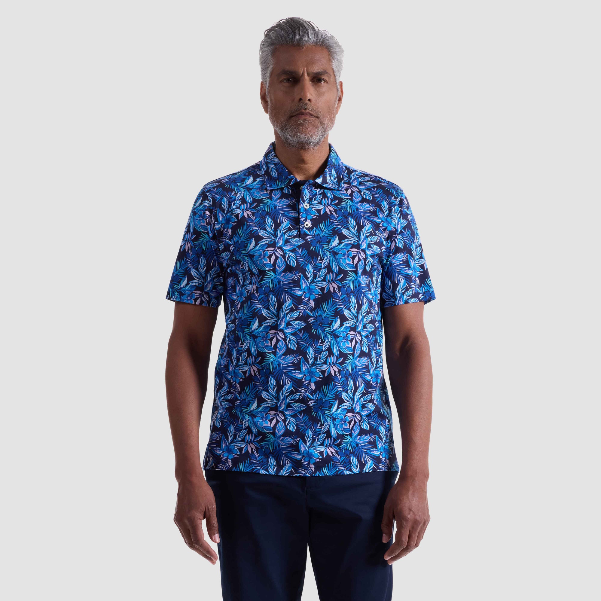 Hendrix Cerulean Floral Polo Shirt