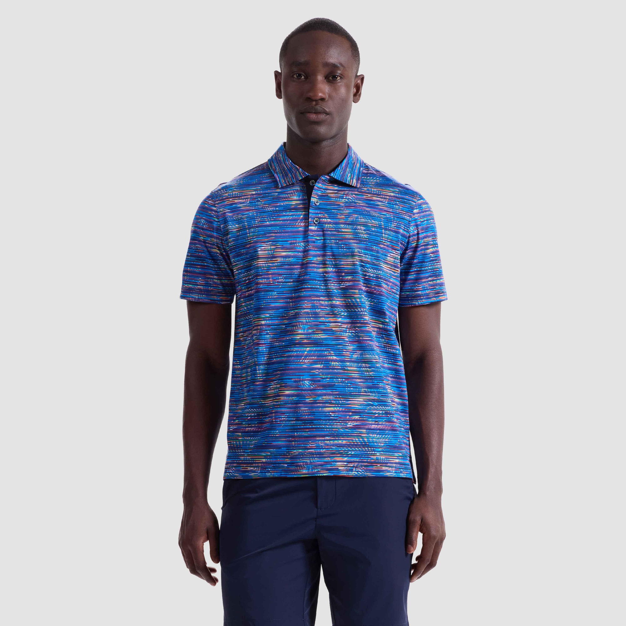 Hendrix Linear Leaf Print Polo Shirt