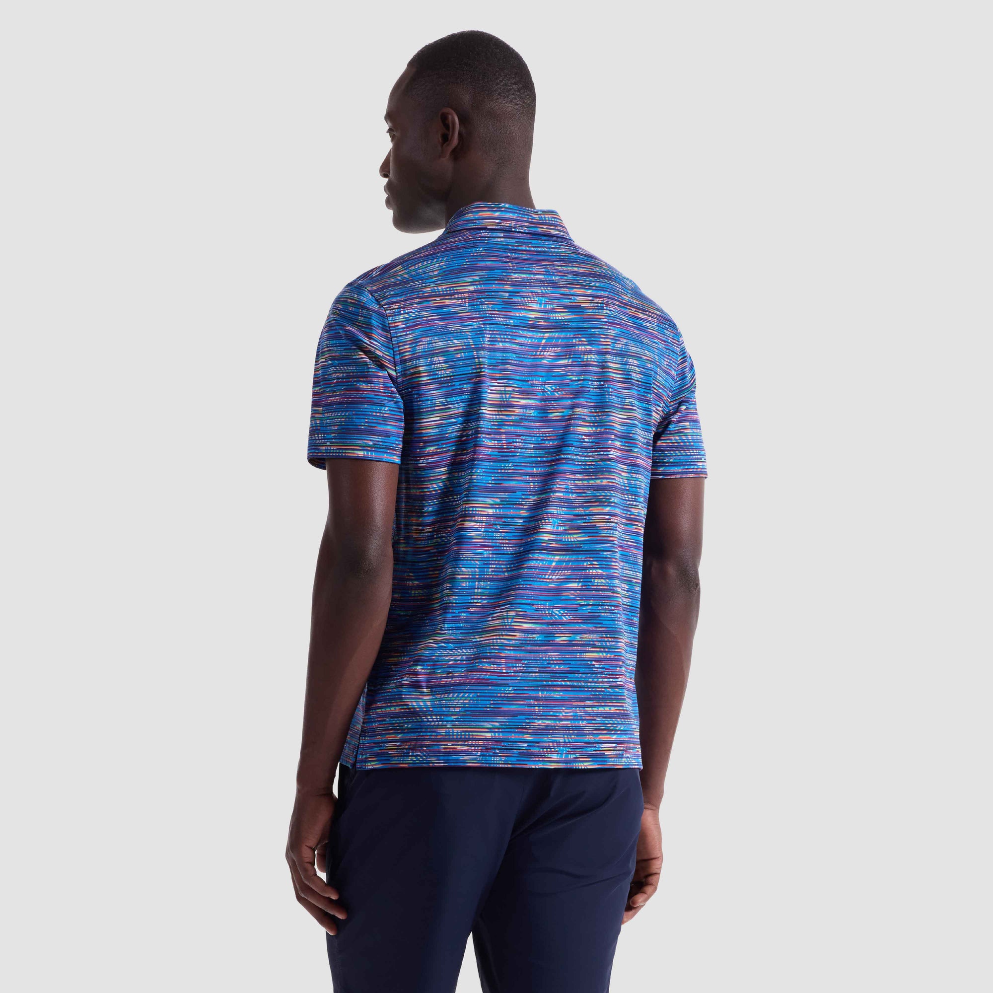 Hendrix Linear Leaf Print Polo Shirt