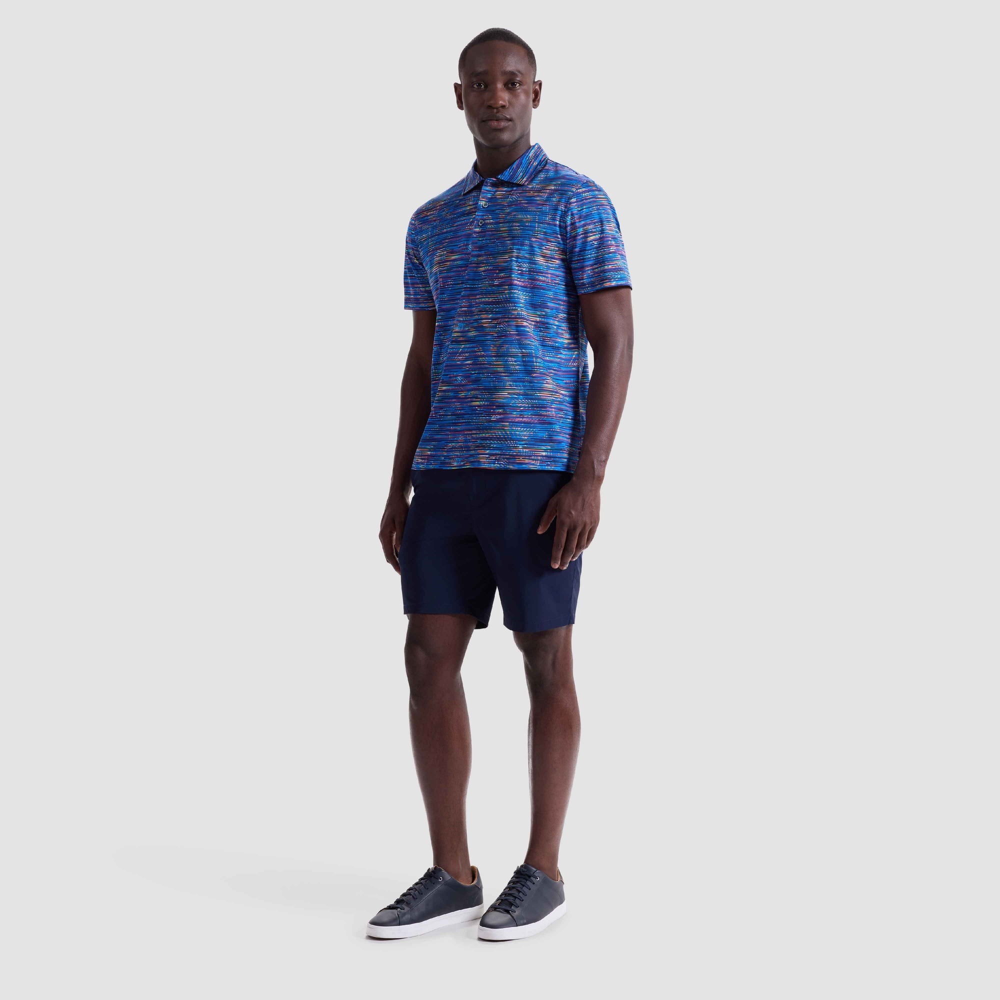 Hendrix Linear Leaf Print Polo Shirt