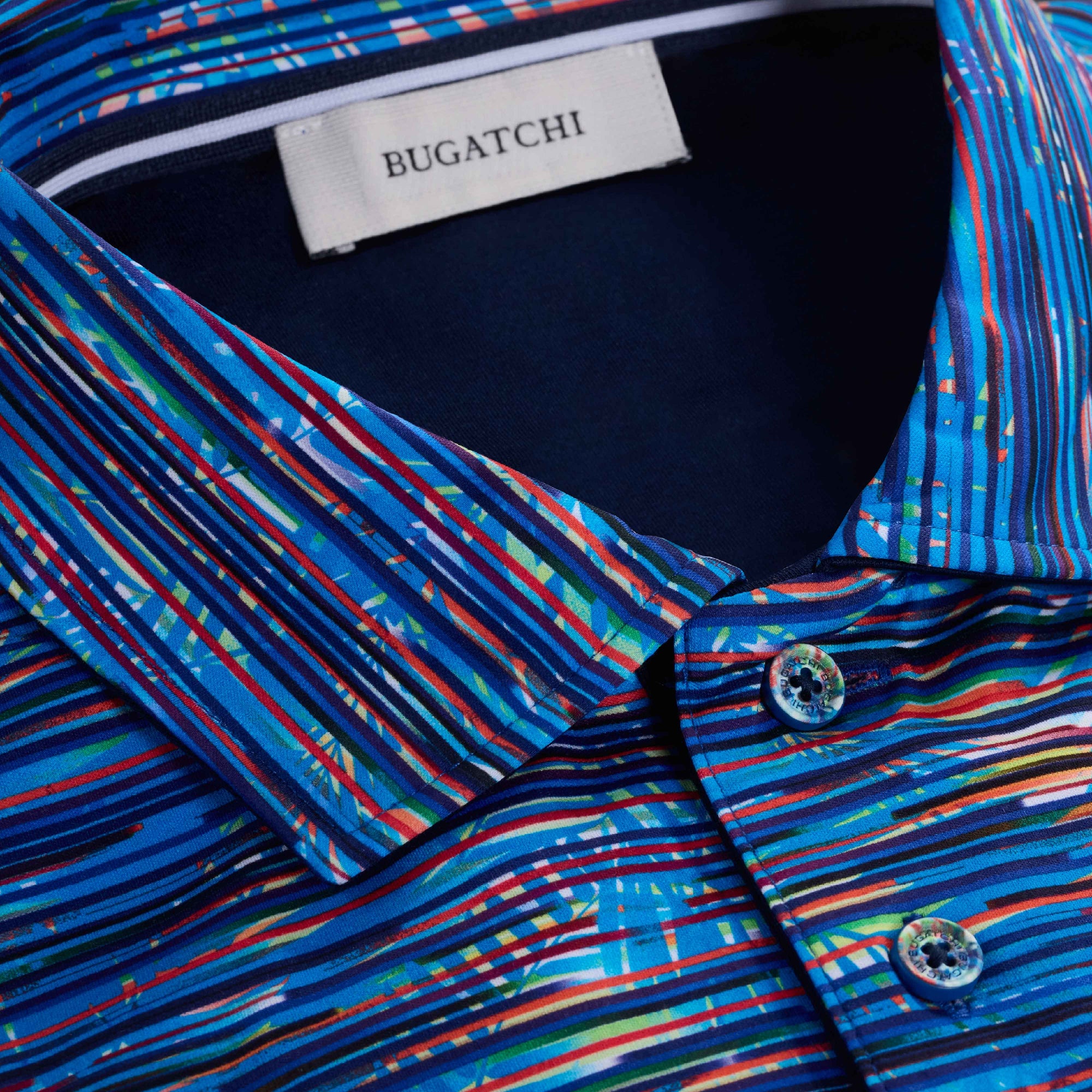 Hendrix Linear Leaf Print Polo Shirt