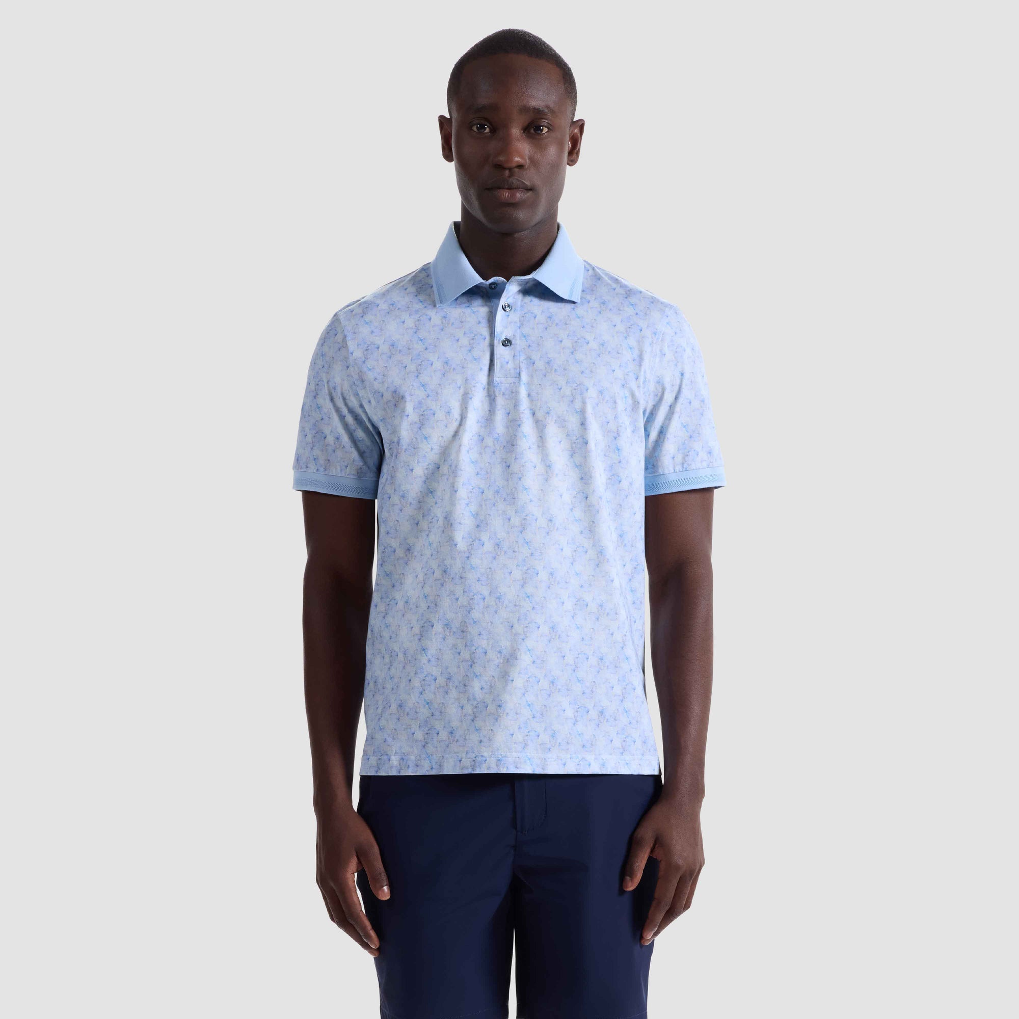 Vasco Leaf Print OoohCotton Polo Shirt
