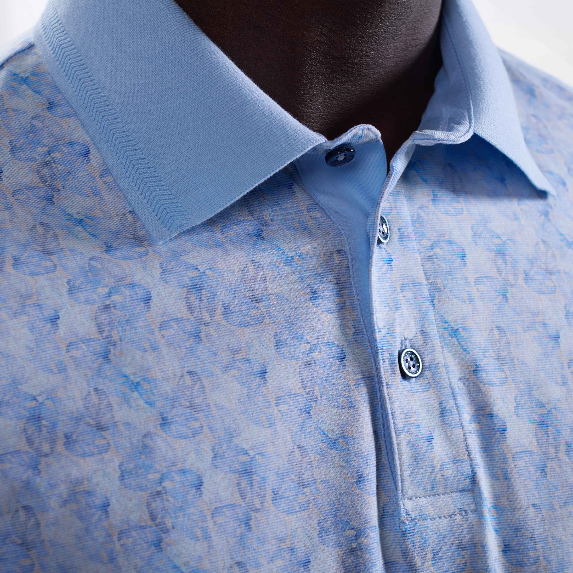 Vasco Leaf Print OoohCotton Polo Shirt