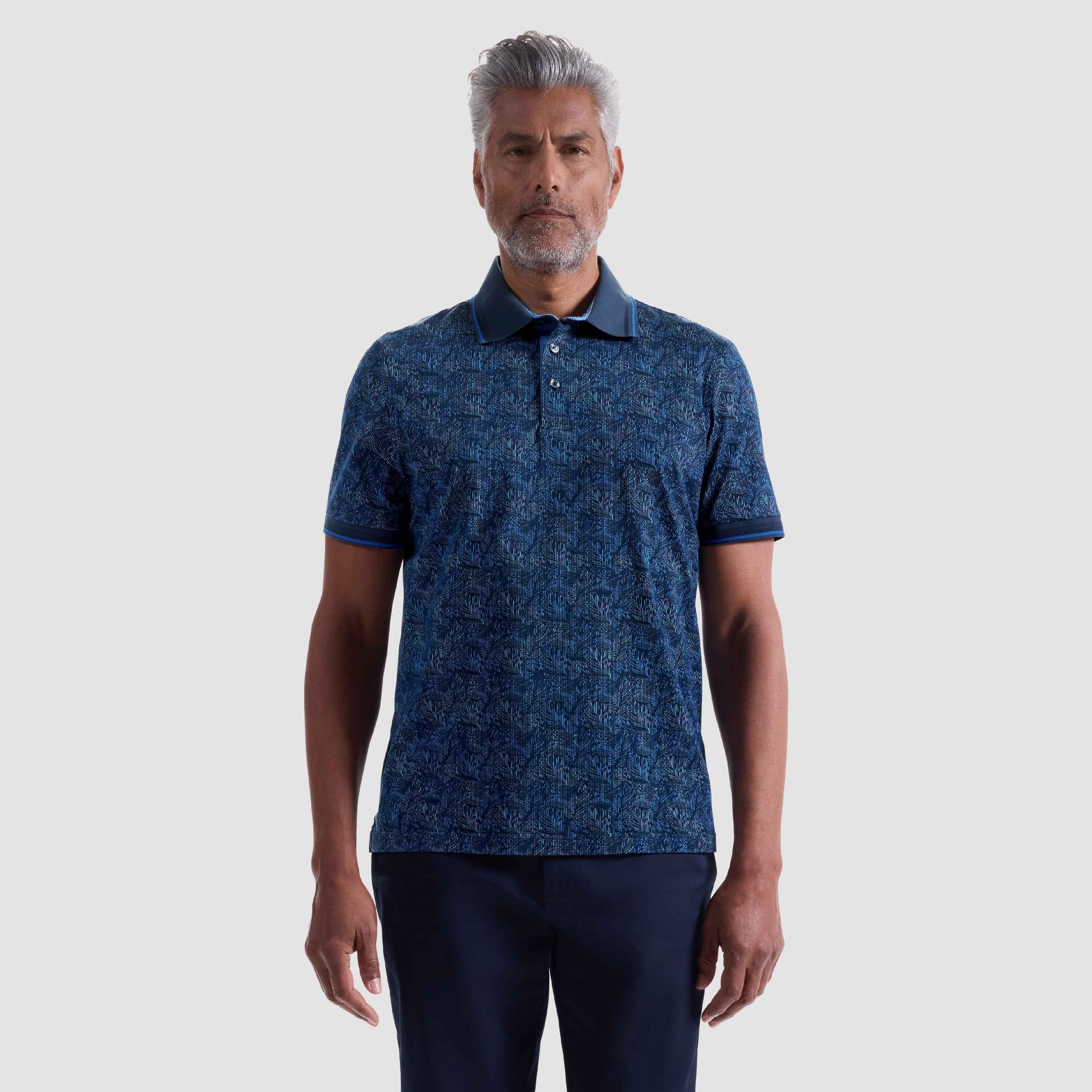 Vance Leaf Print OoohCotton Polo Shirt
