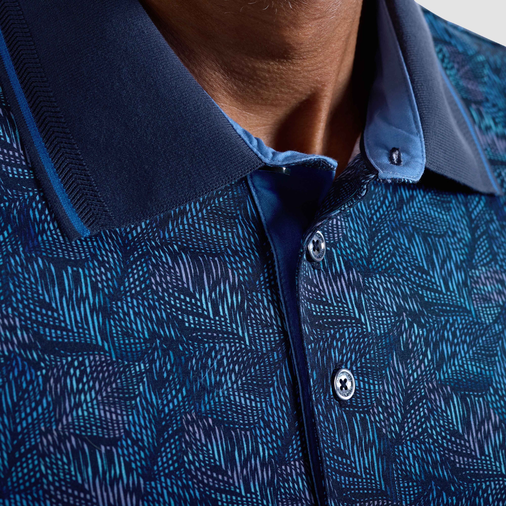 Vance Leaf Print OoohCotton Polo Shirt