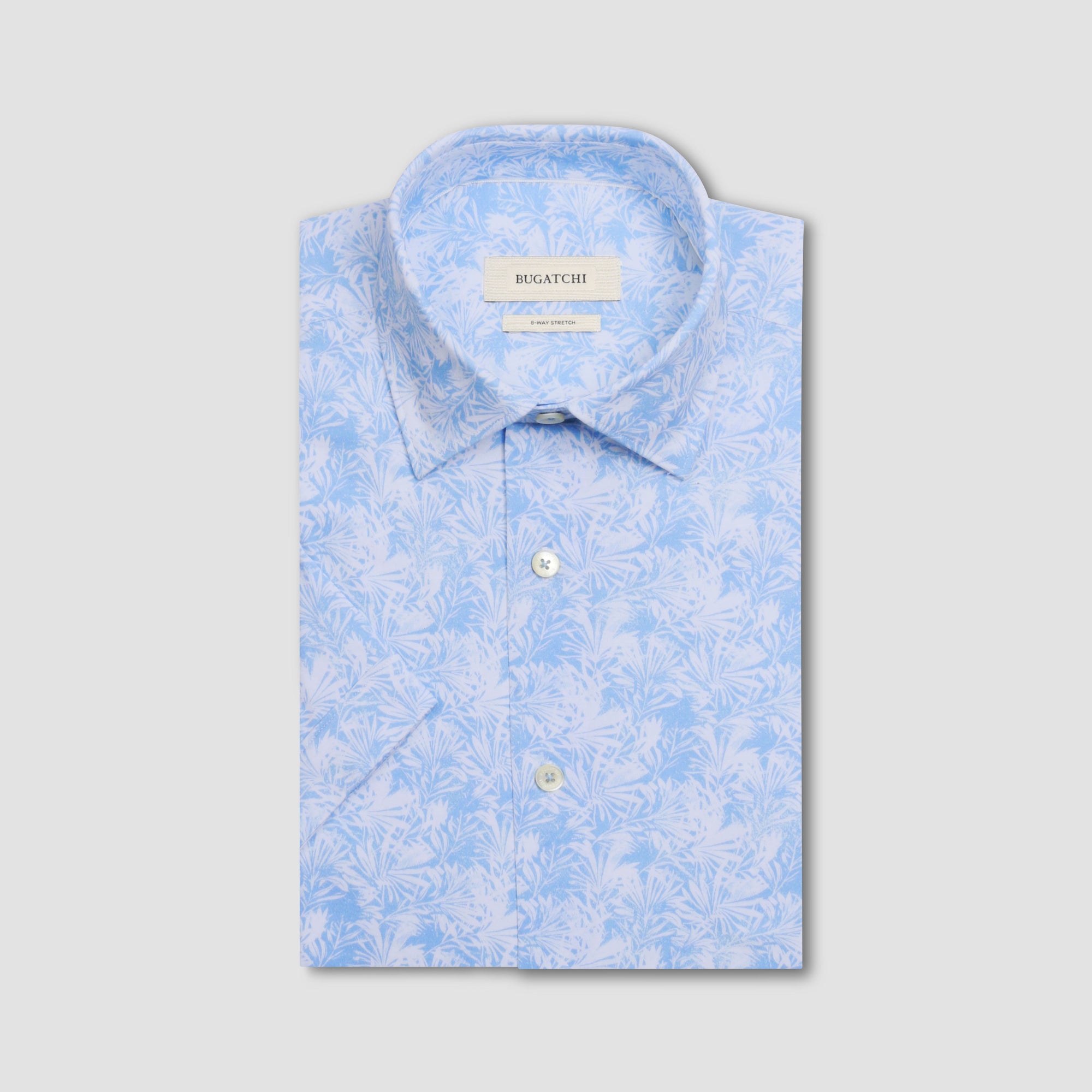 Miles Leaf Print OoohCotton Short-Sleeve Shirt