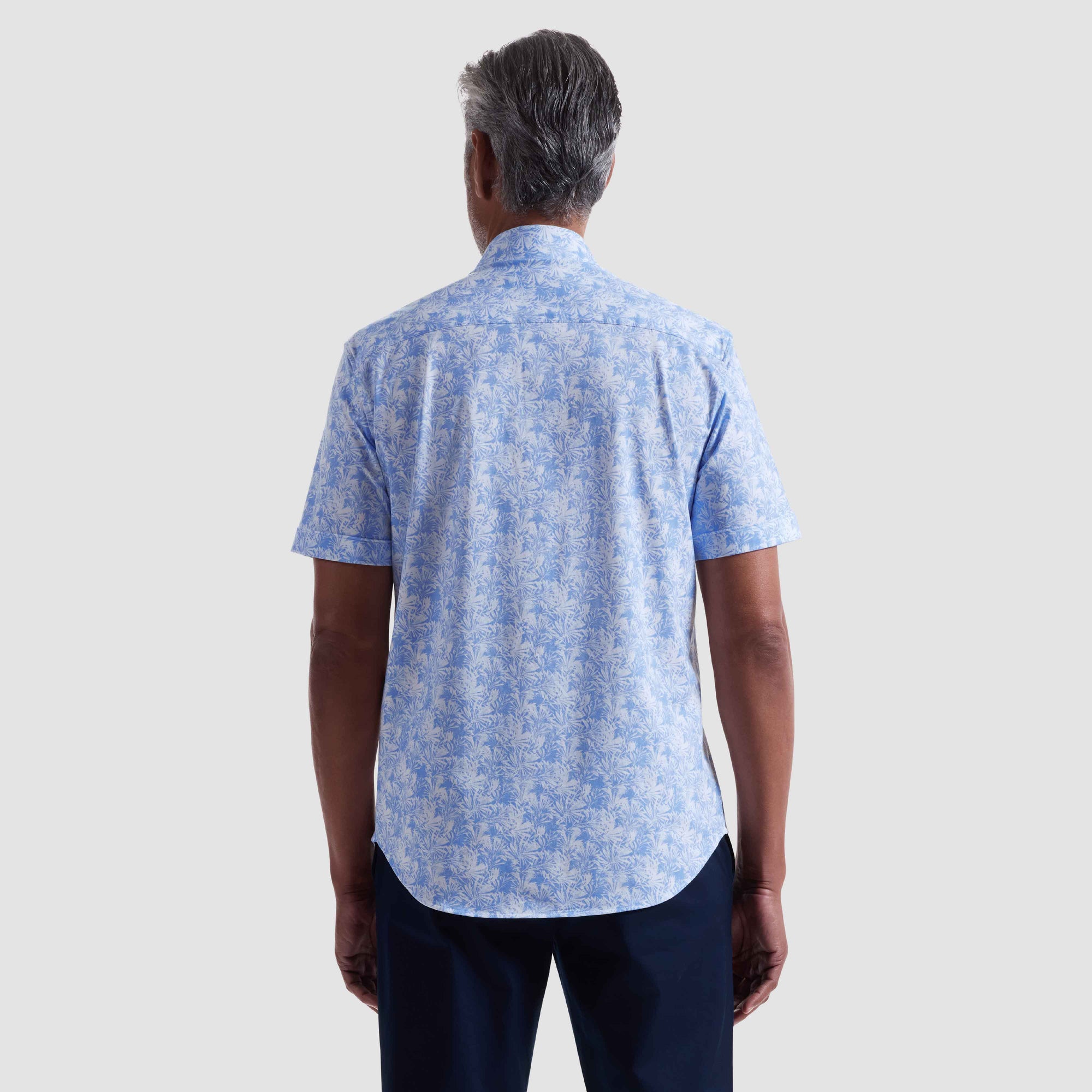 Miles Leaf Print OoohCotton Short-Sleeve Shirt