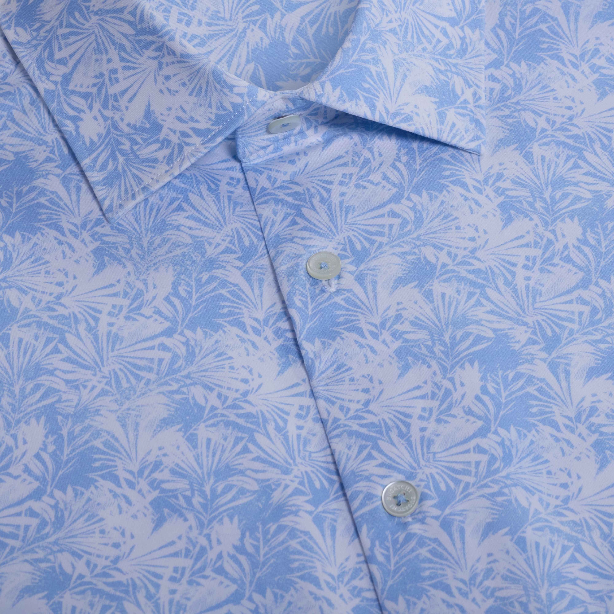 Miles Leaf Print OoohCotton Short-Sleeve Shirt