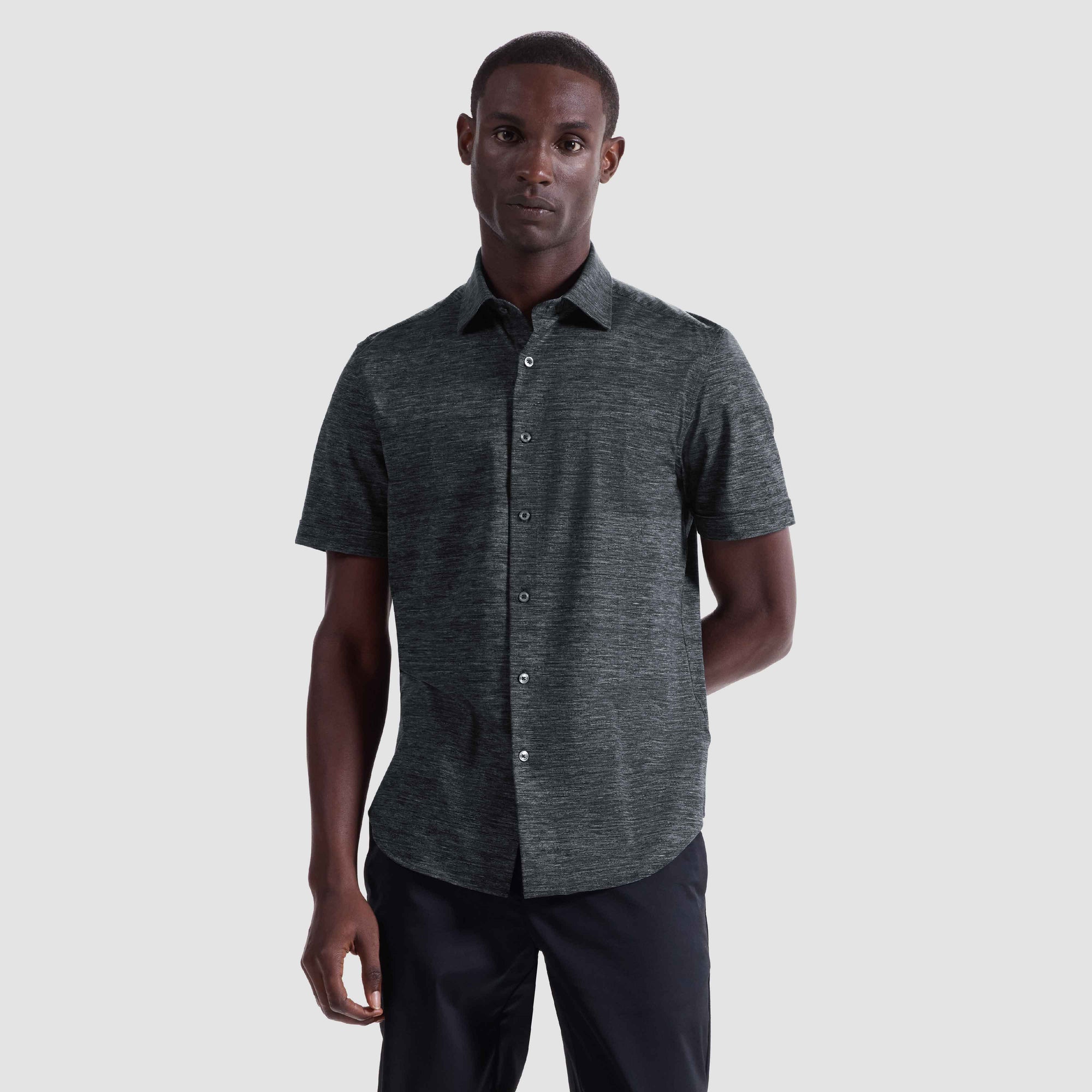 Miles Heathered OoohCotton Short-Sleeve Shirt