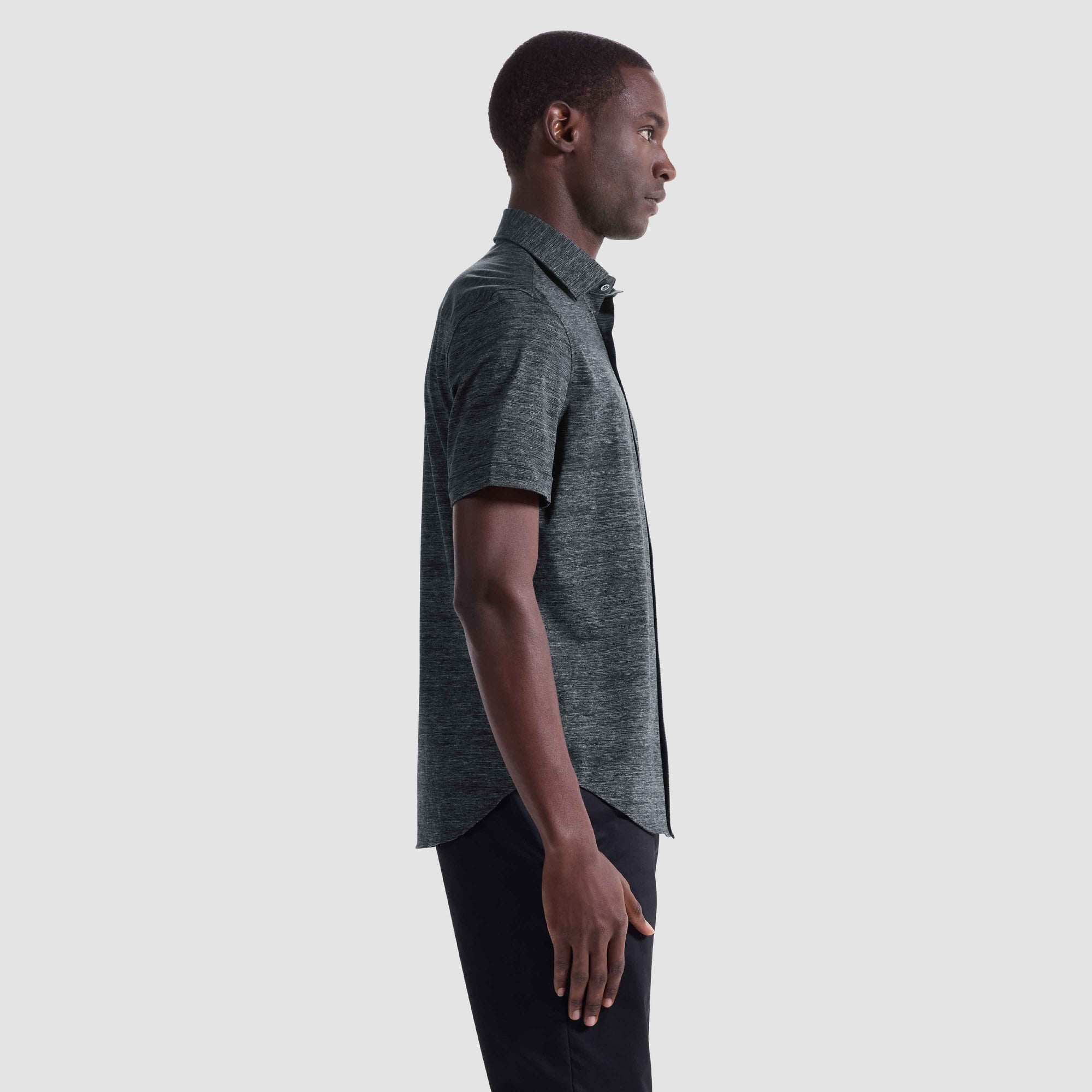 Miles Heathered OoohCotton Short-Sleeve Shirt