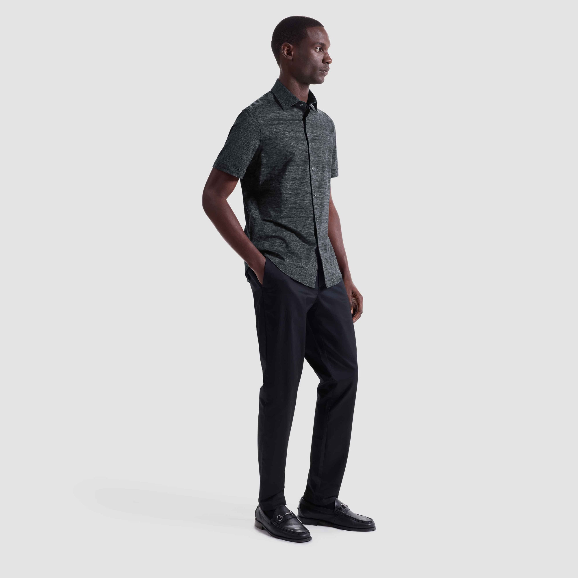 Miles Heathered OoohCotton Short-Sleeve Shirt