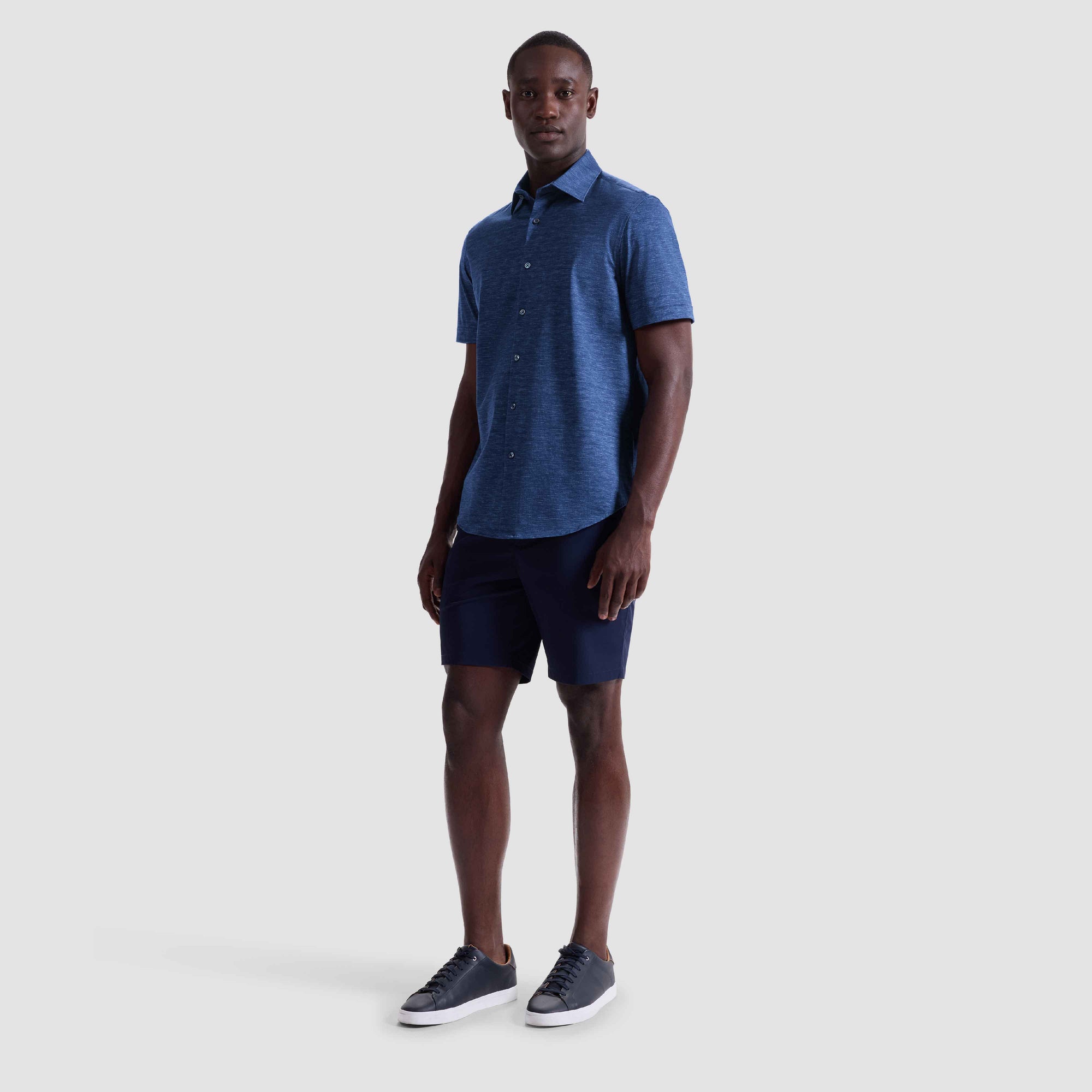 Miles Heathered OoohCotton Short-Sleeve Shirt