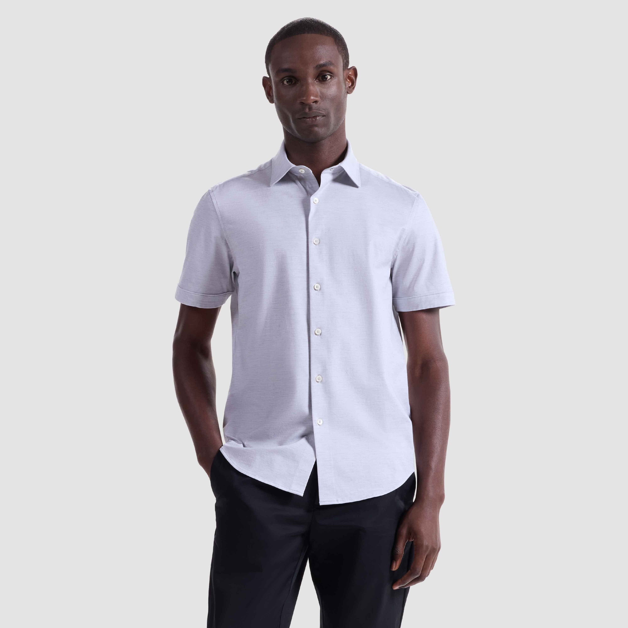 Miles Heathered OoohCotton Short-Sleeve Shirt
