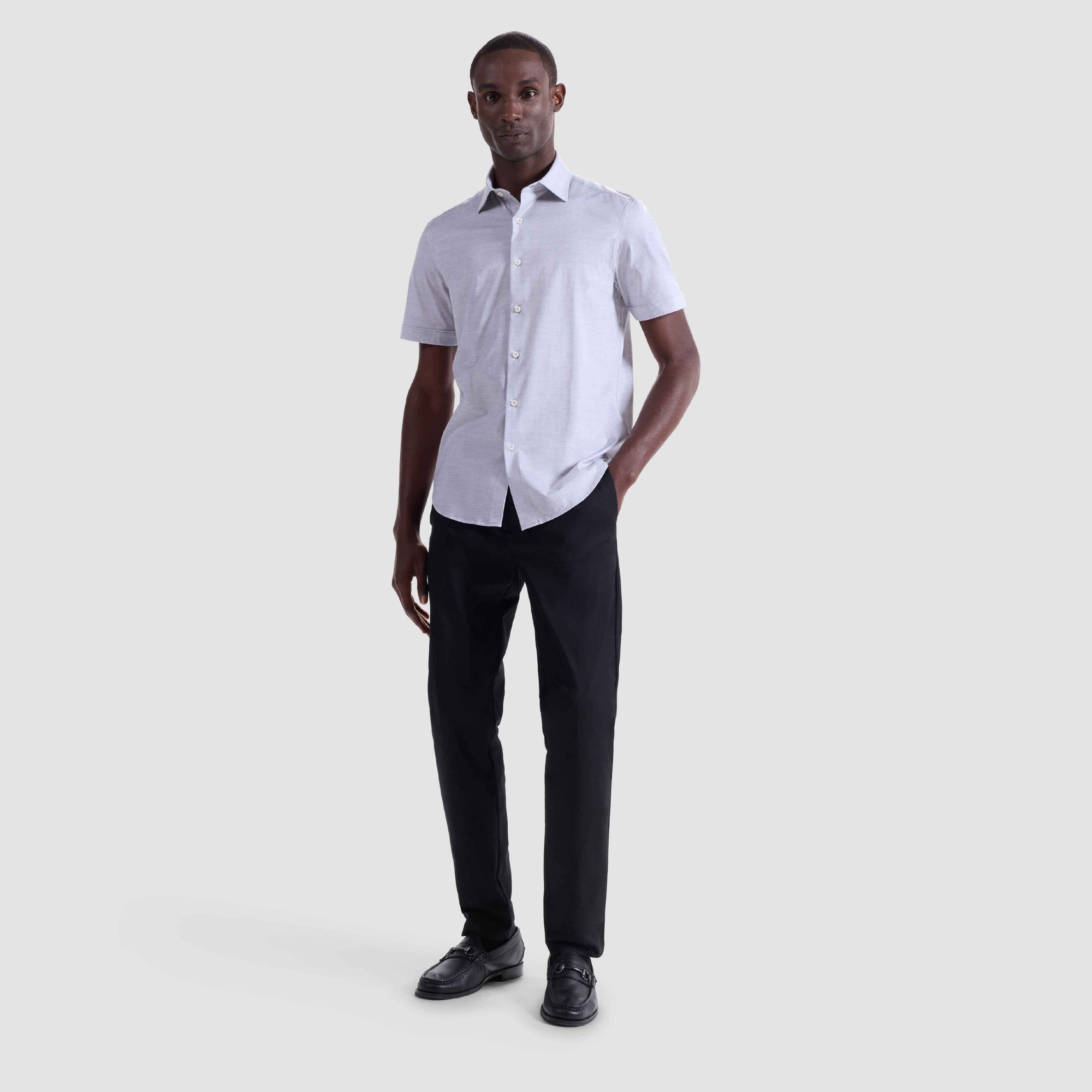 Miles Heathered OoohCotton Short-Sleeve Shirt
