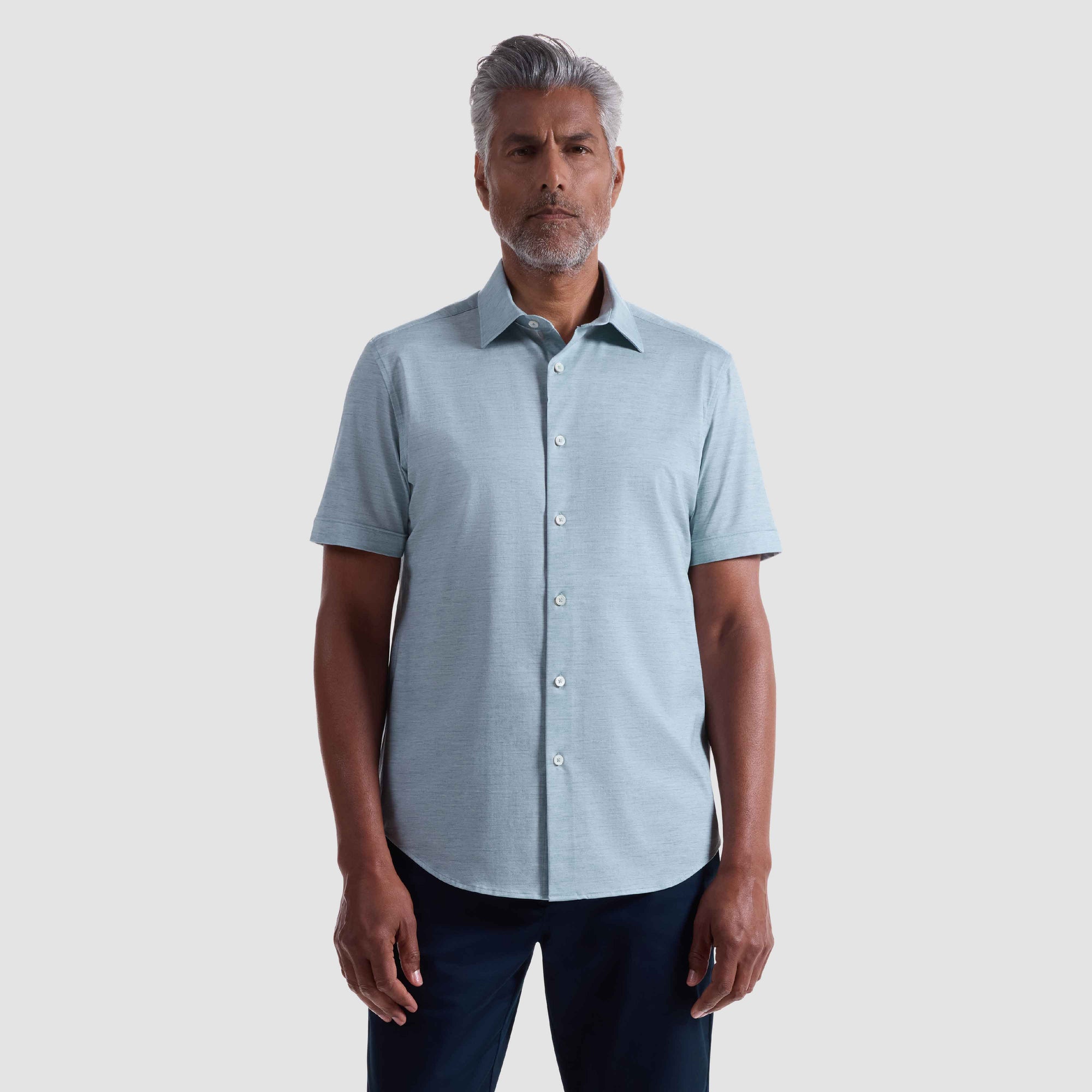 Miles Heathered OoohCotton Short-Sleeve Shirt