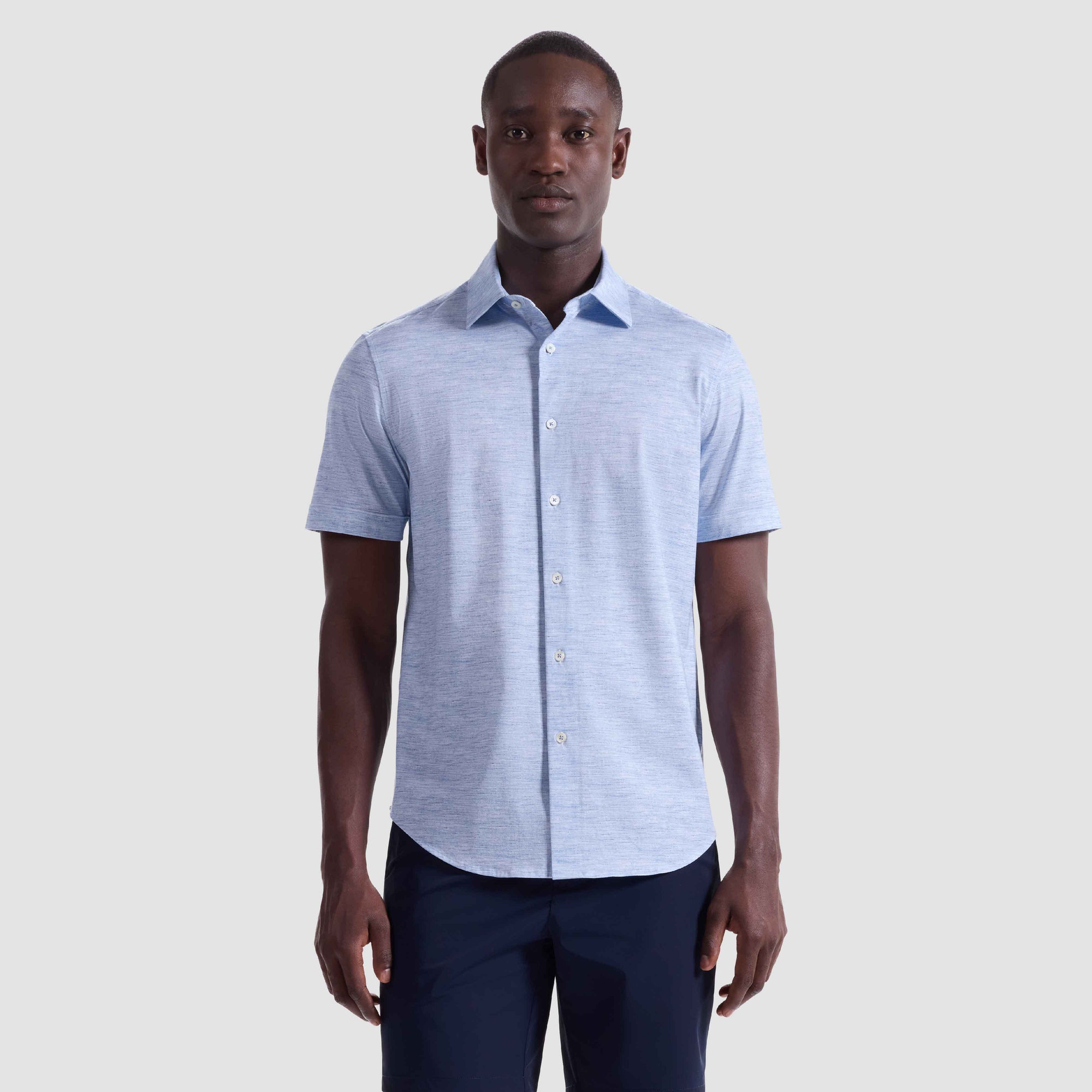 Miles Heathered OoohCotton Short-Sleeve Shirt