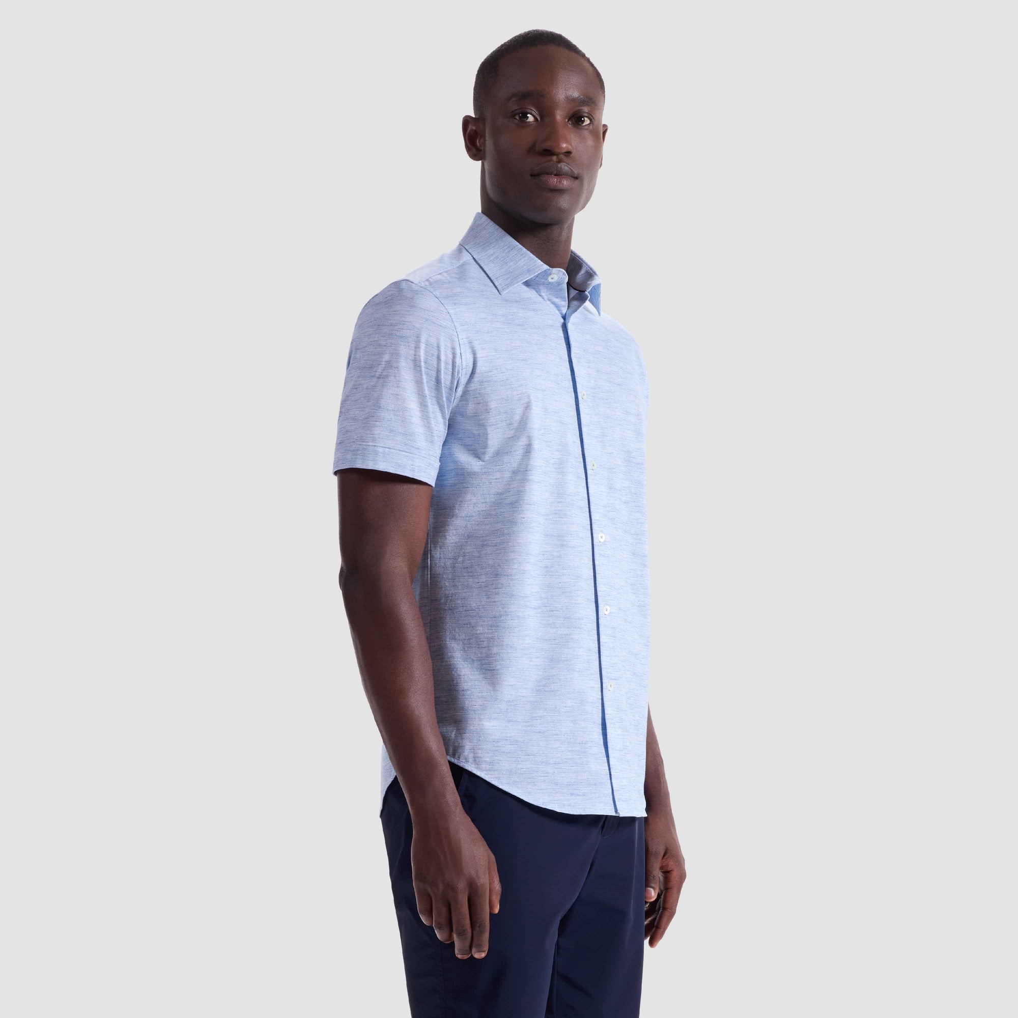 Miles Heathered OoohCotton Short-Sleeve Shirt