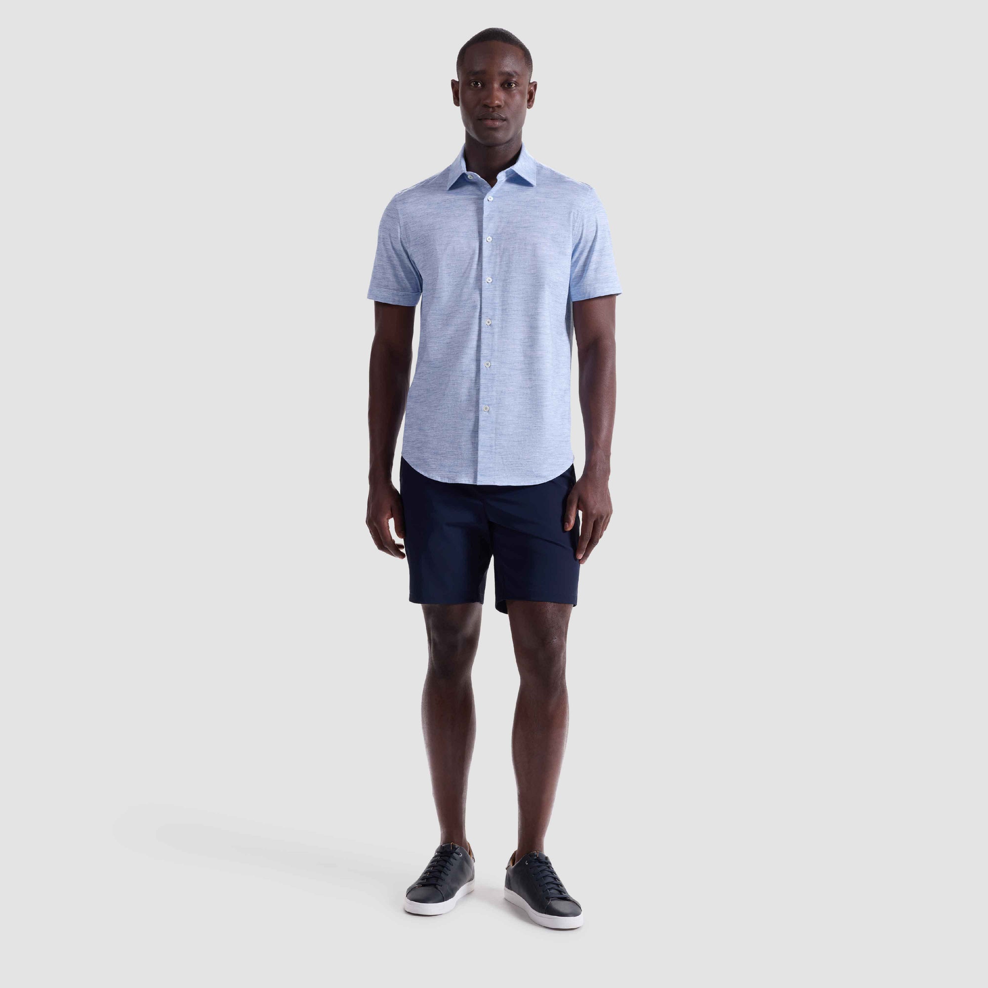 Miles Heathered OoohCotton Short-Sleeve Shirt