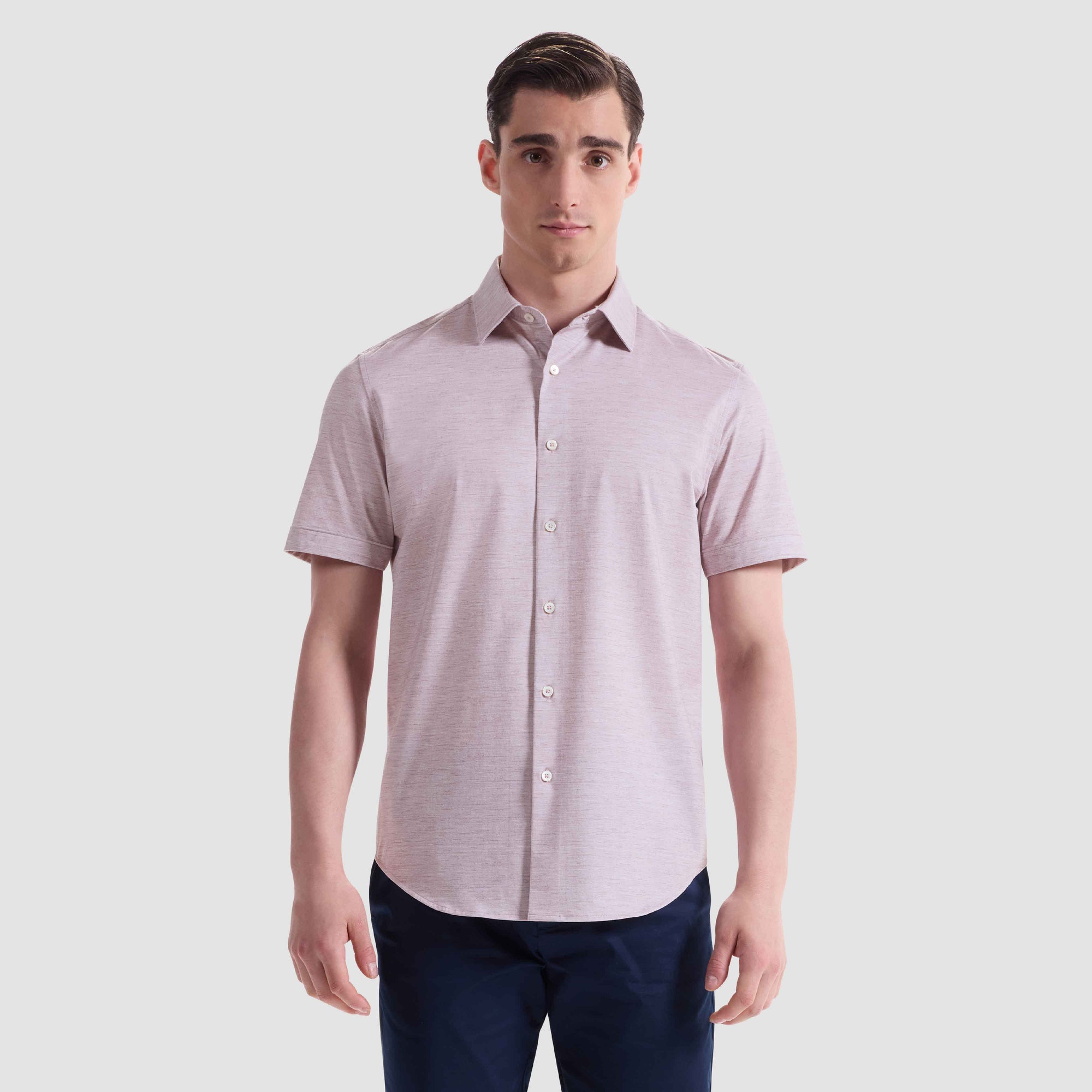 Miles Heathered OoohCotton Short-Sleeve Shirt