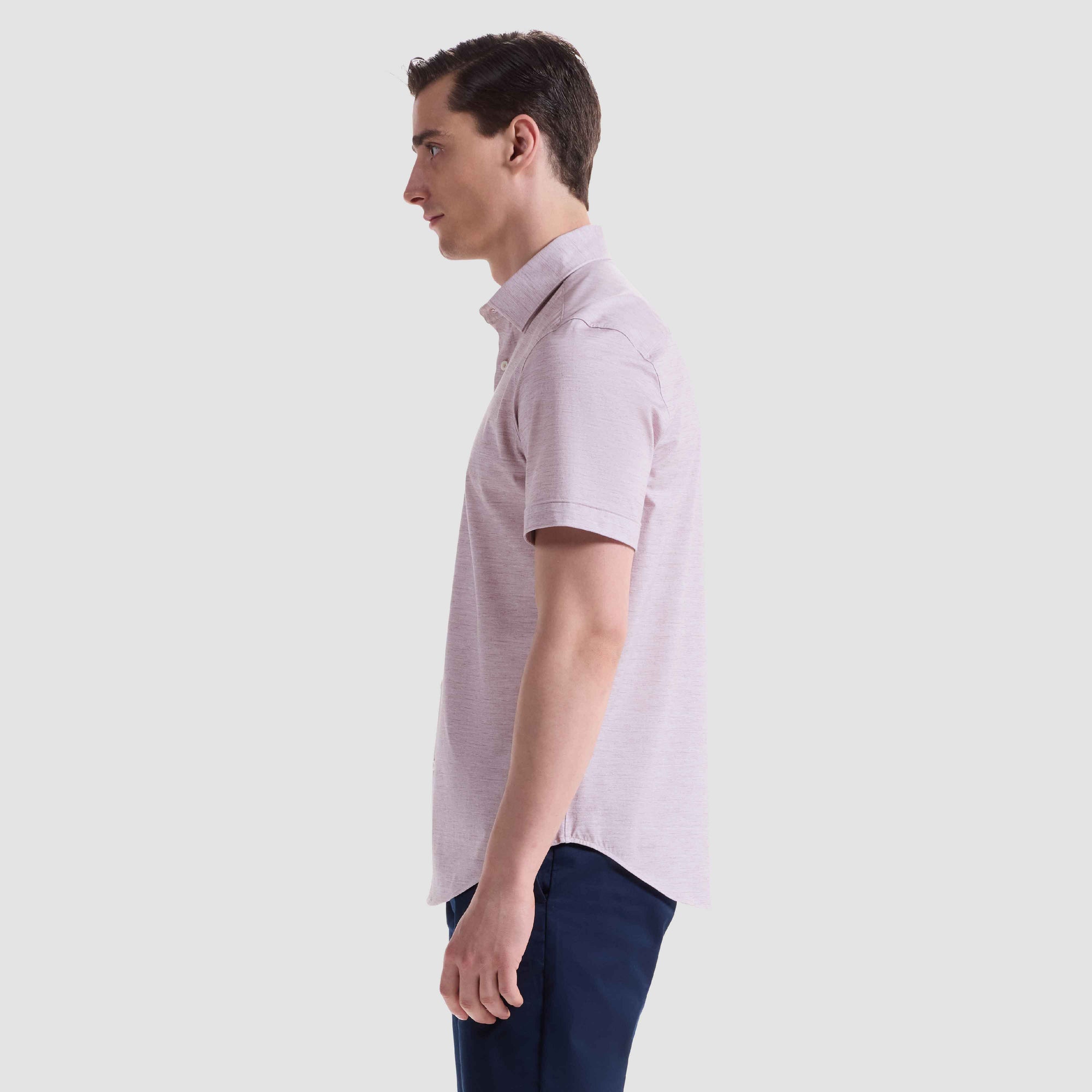 Miles Heathered OoohCotton Short-Sleeve Shirt