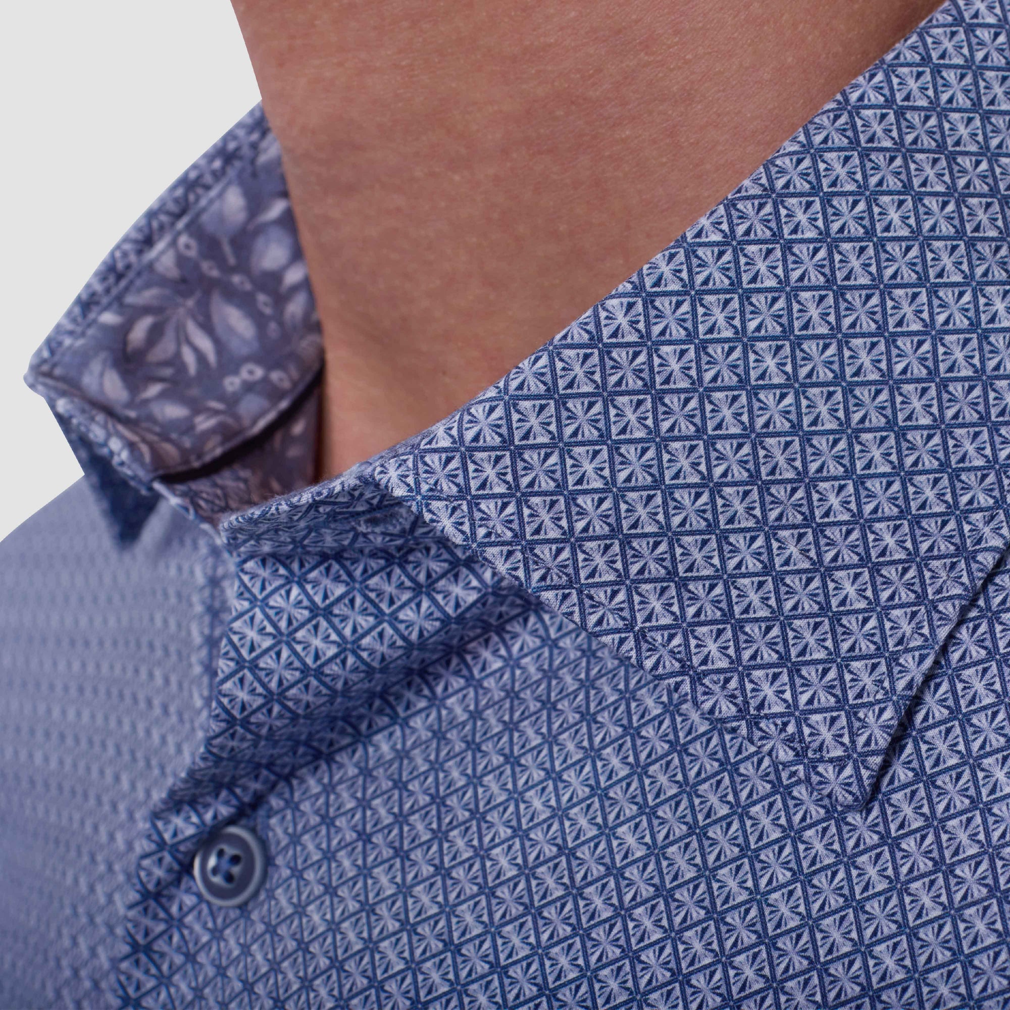 Jimmy Double-Sided Geometric & Leaf Print OoohCotton Shirt