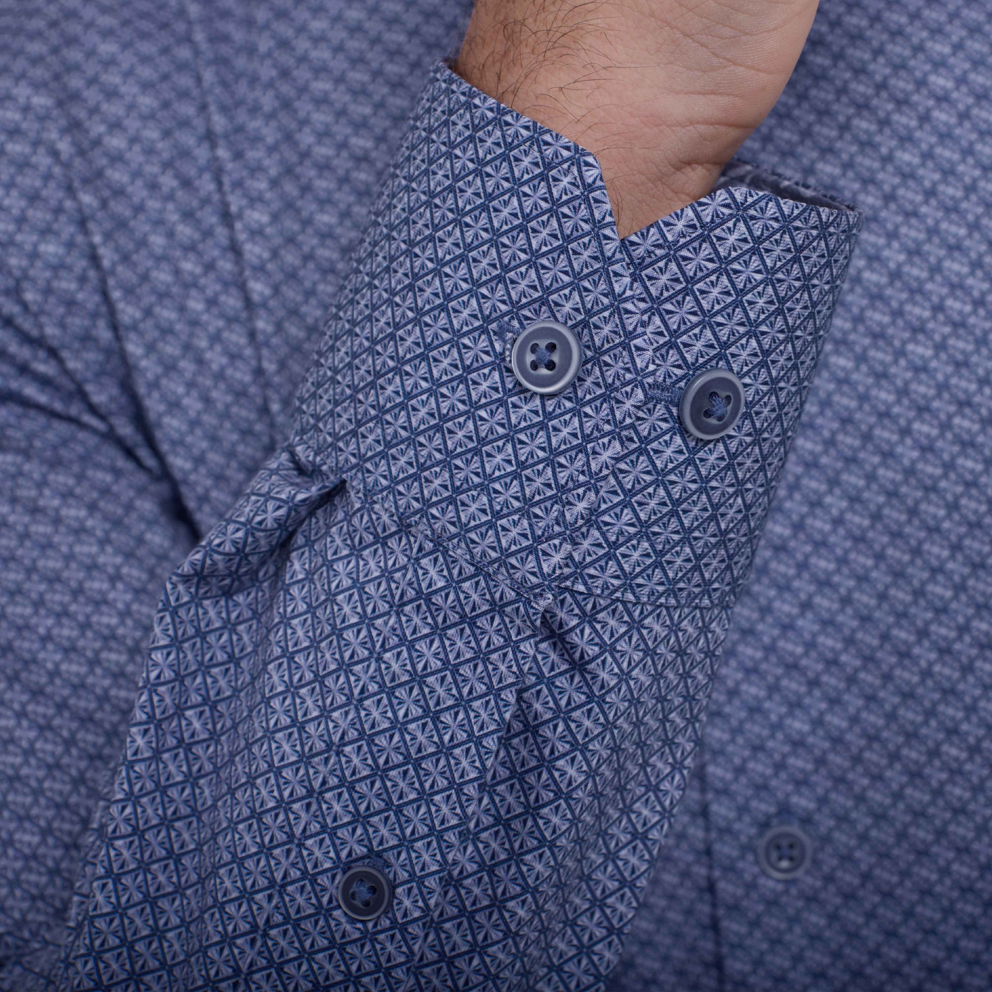 Jimmy Double-Sided Geometric & Leaf Print OoohCotton Shirt