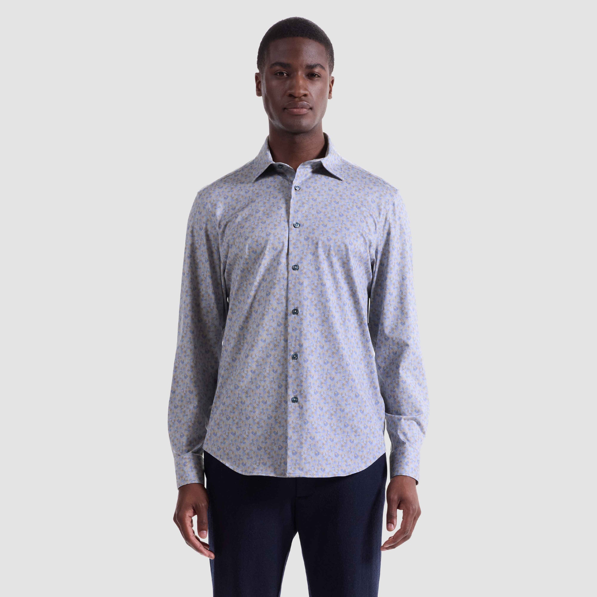 Jimmy Double-Sided Geometric & Leaf Print OoohCotton Shirt