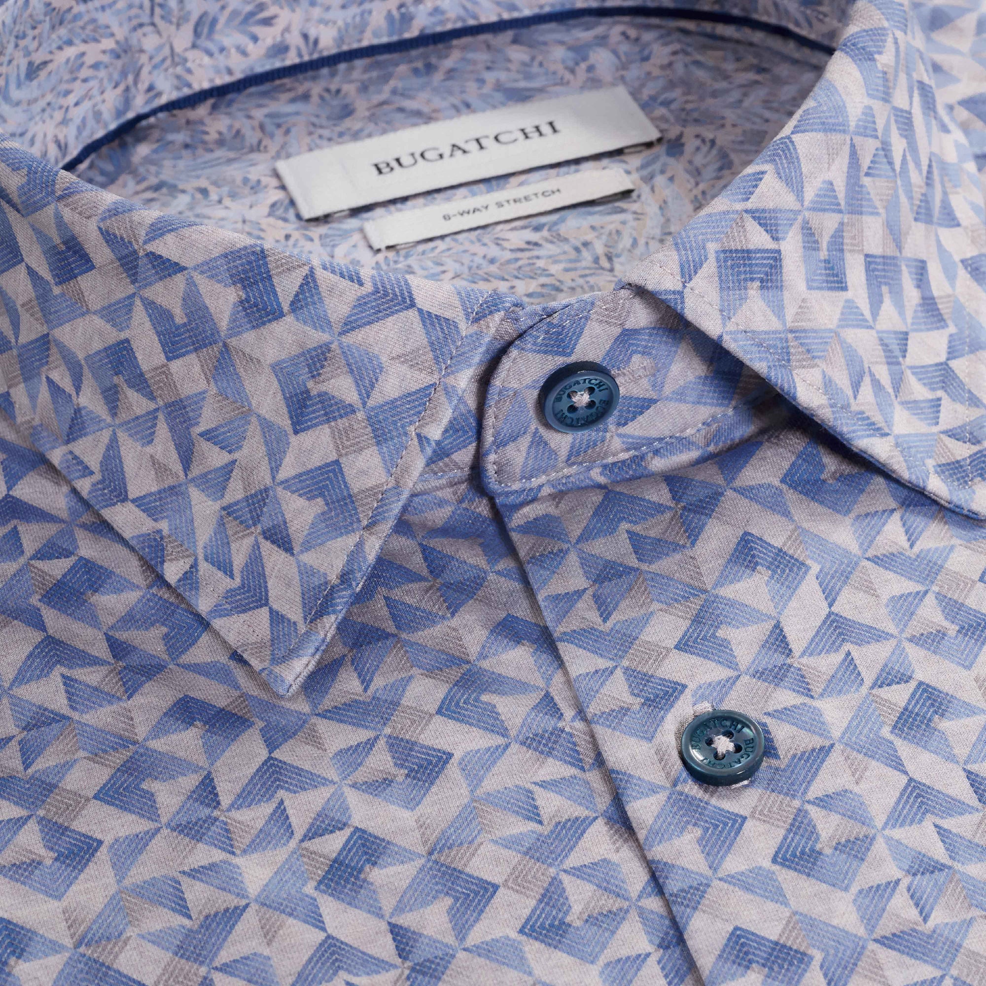 Jimmy Double-Sided Geometric & Leaf Print OoohCotton Shirt