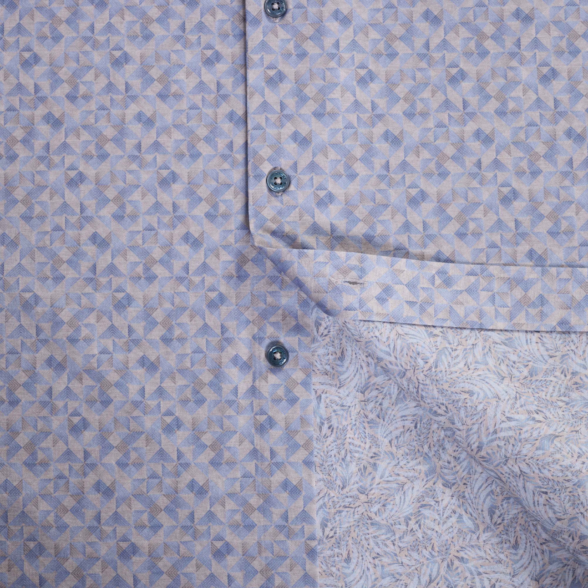 Jimmy Double-Sided Geometric & Leaf Print OoohCotton Shirt