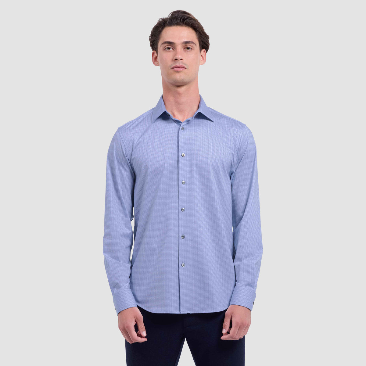 Jimmy Double-Sided Pin Check & Solid OoohCotton Shirt
