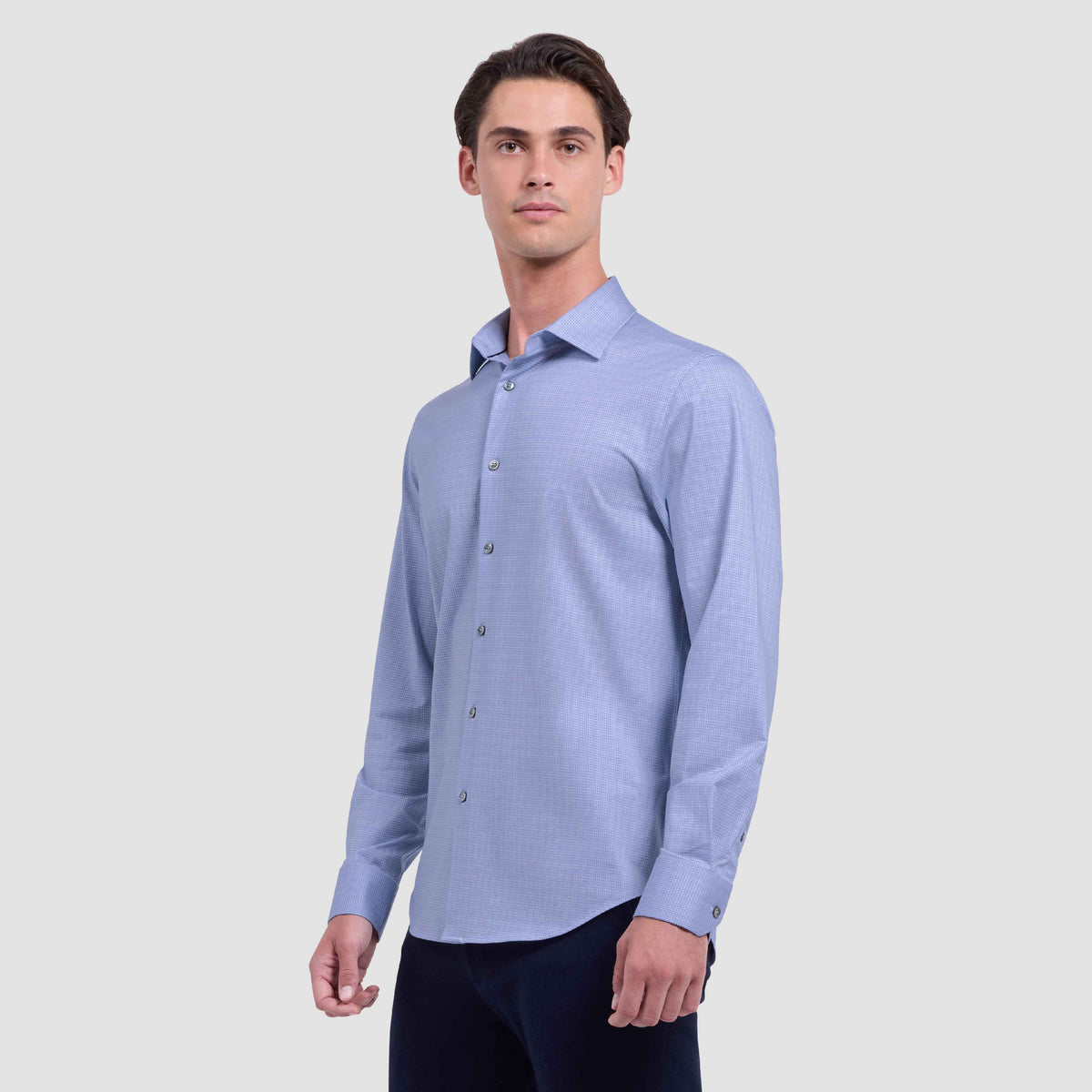 Jimmy Double-Sided Pin Check & Solid OoohCotton Shirt
