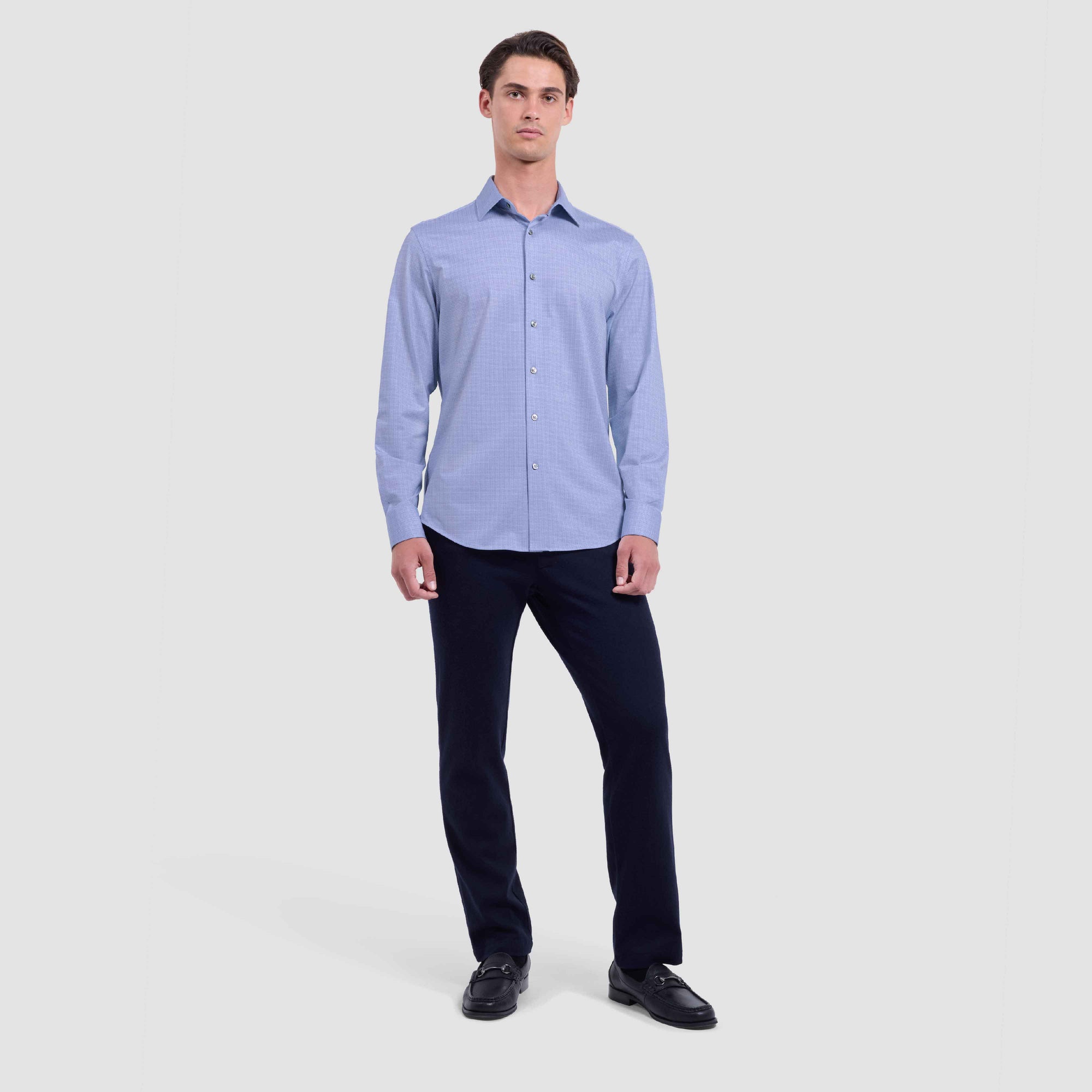 Jimmy Double-Sided Pin Check & Solid OoohCotton Shirt