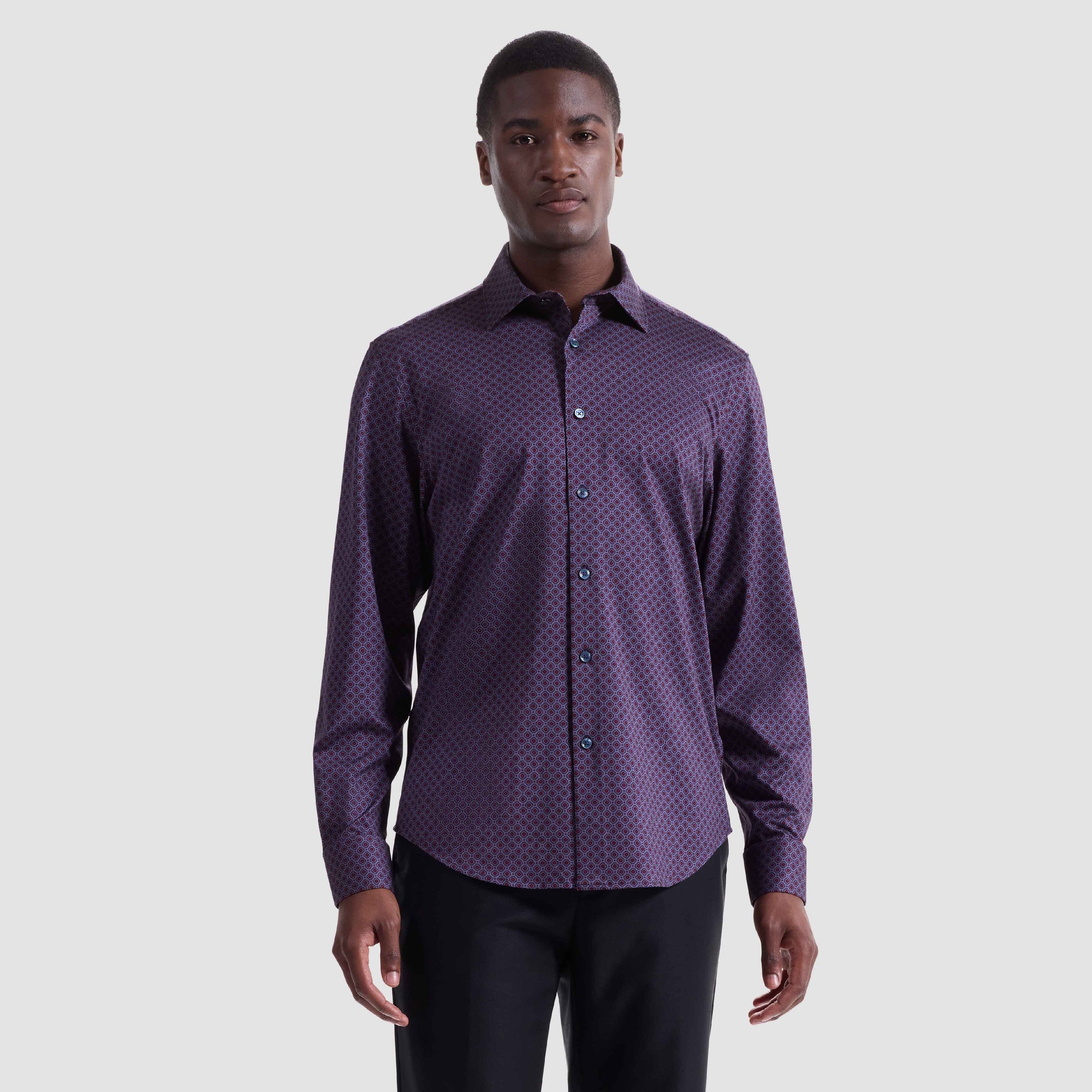 Jimmy Double-Sided Geometric & Check OoohCotton Shirt