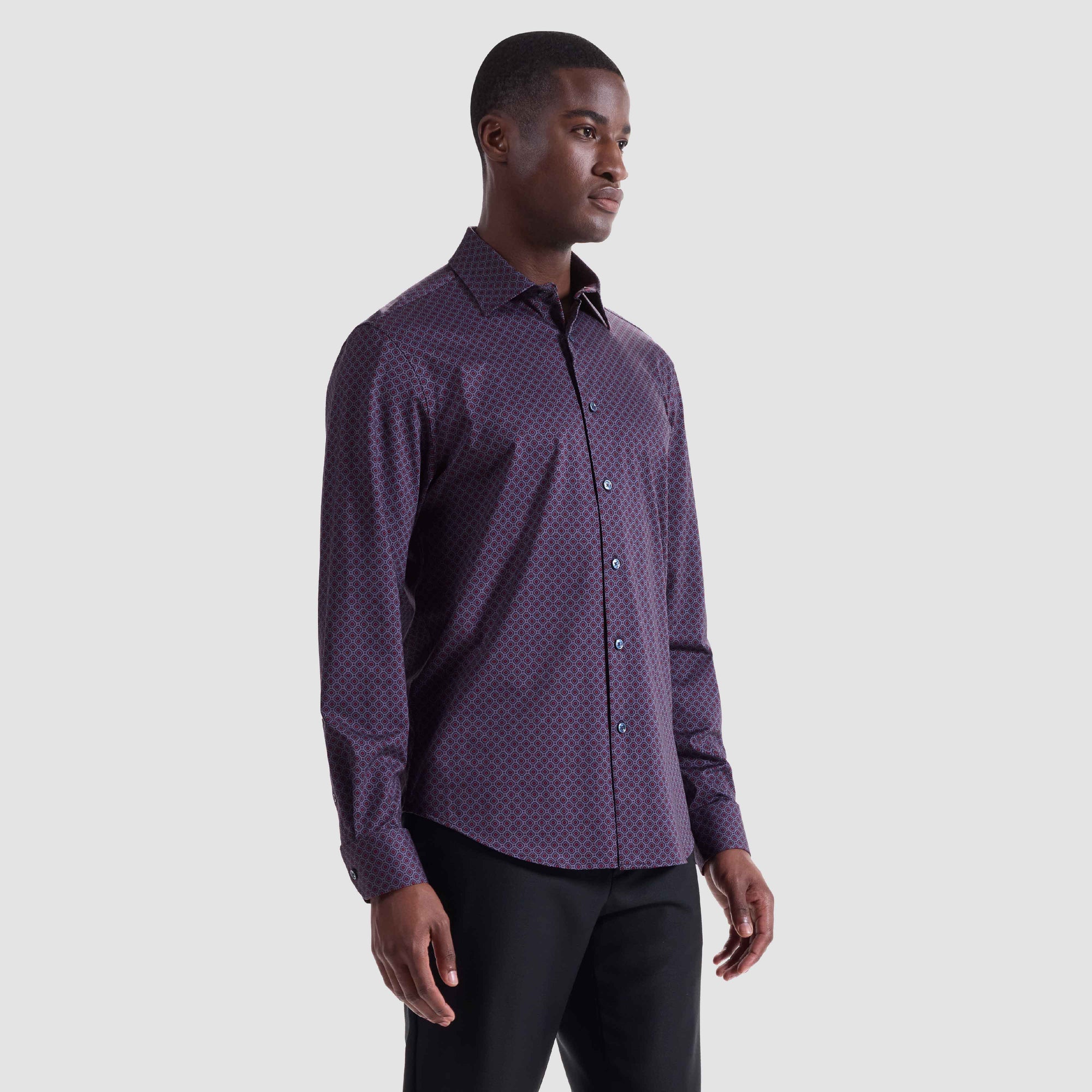 Jimmy Double-Sided Geometric & Check OoohCotton Shirt