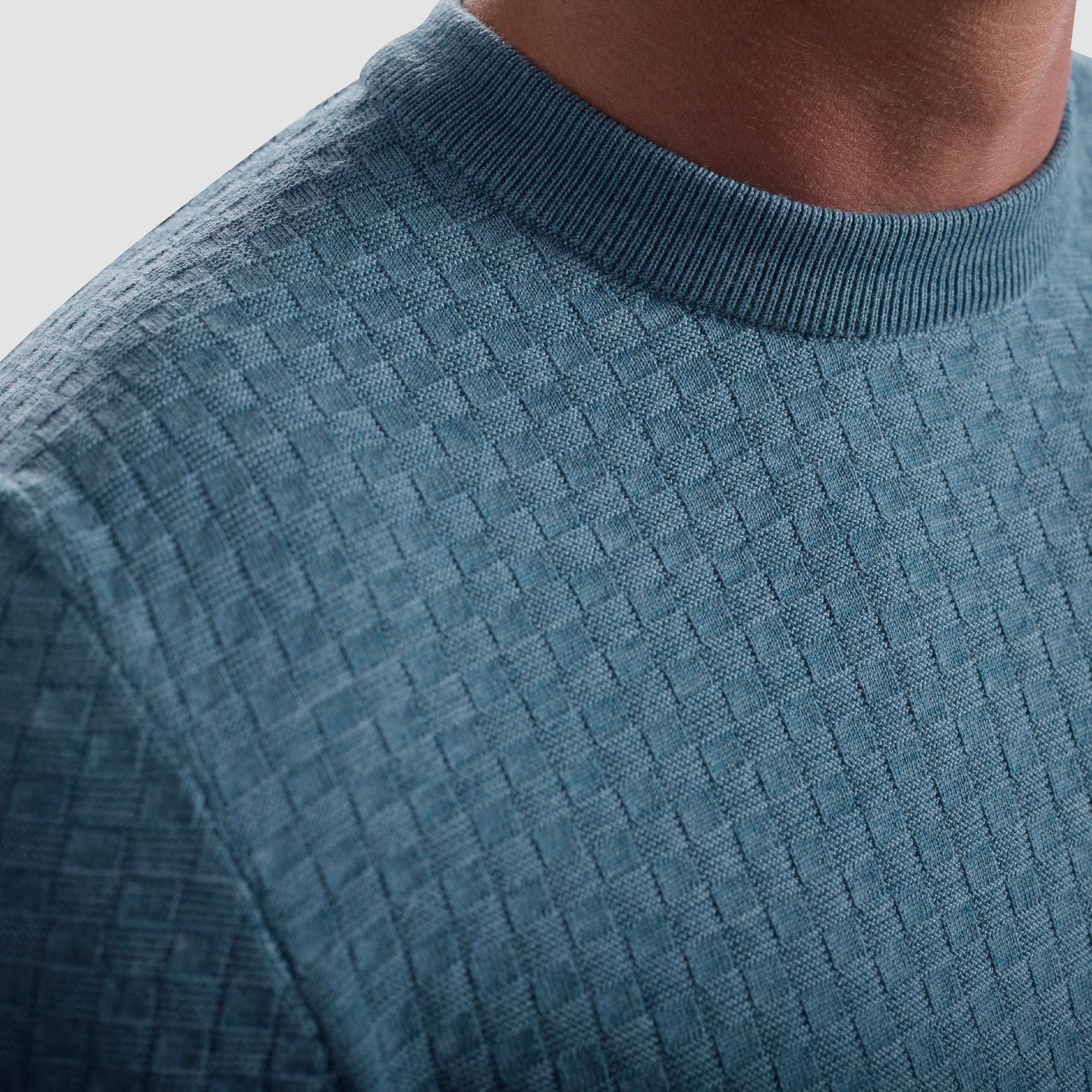 Basketweave Crewneck Sweater