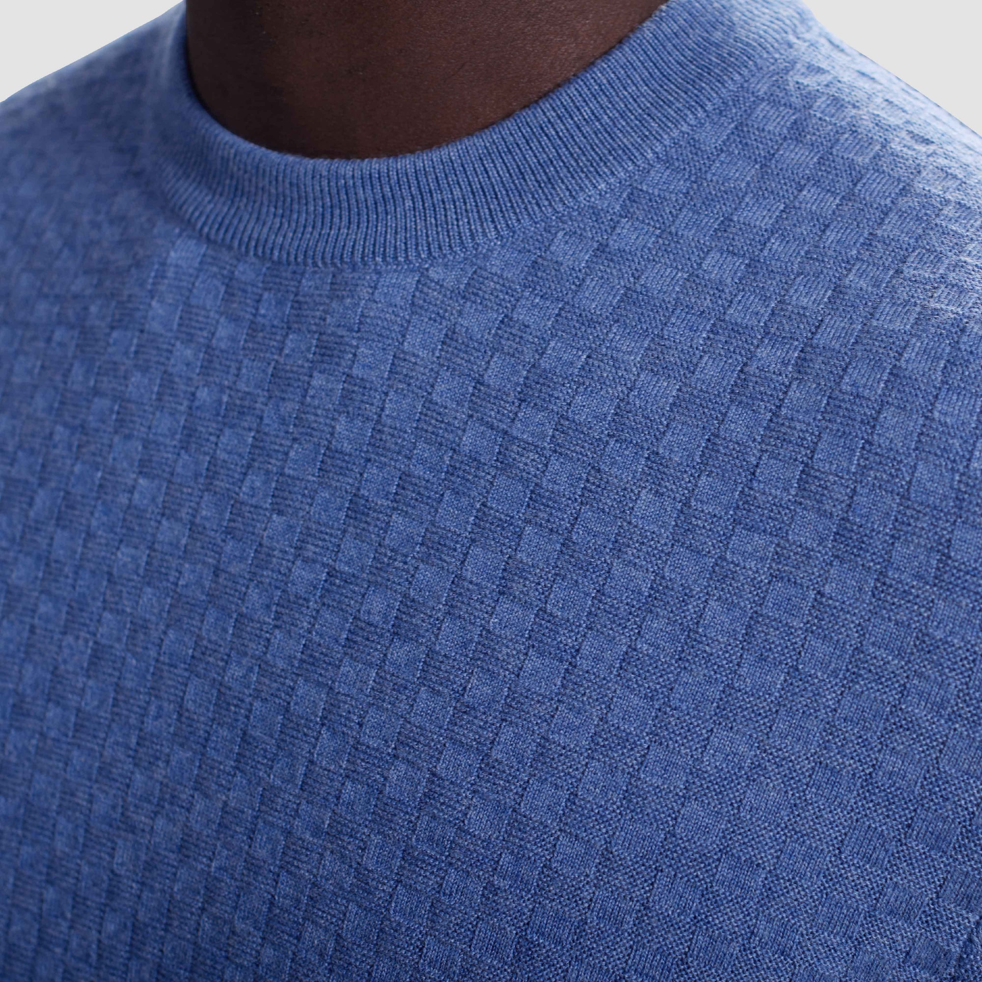 Basketweave Crewneck Sweater