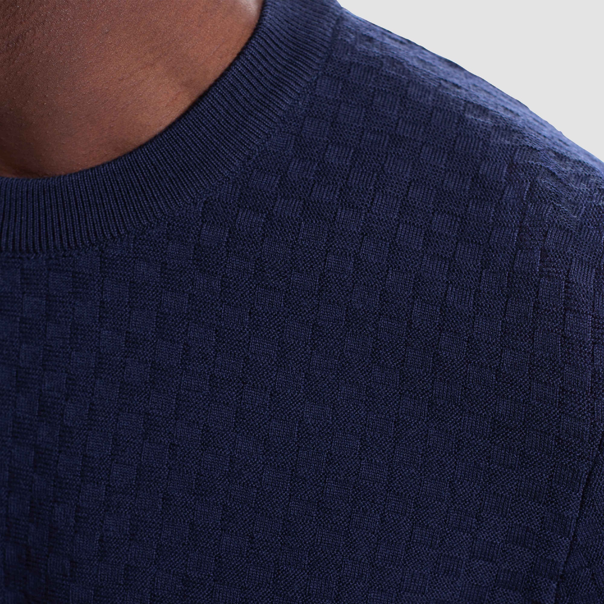 Basketweave Crewneck Sweater
