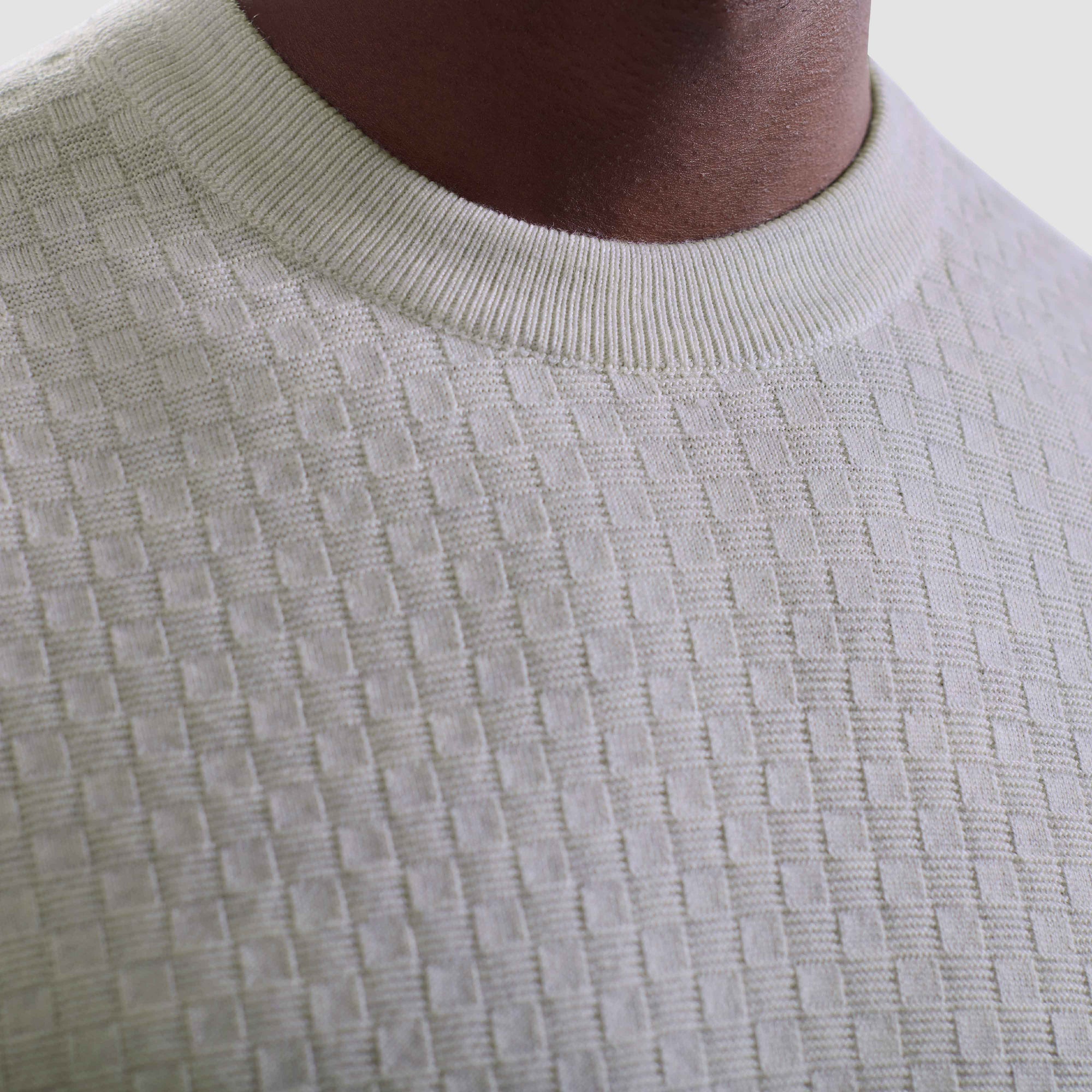 Basketweave Crewneck Sweater