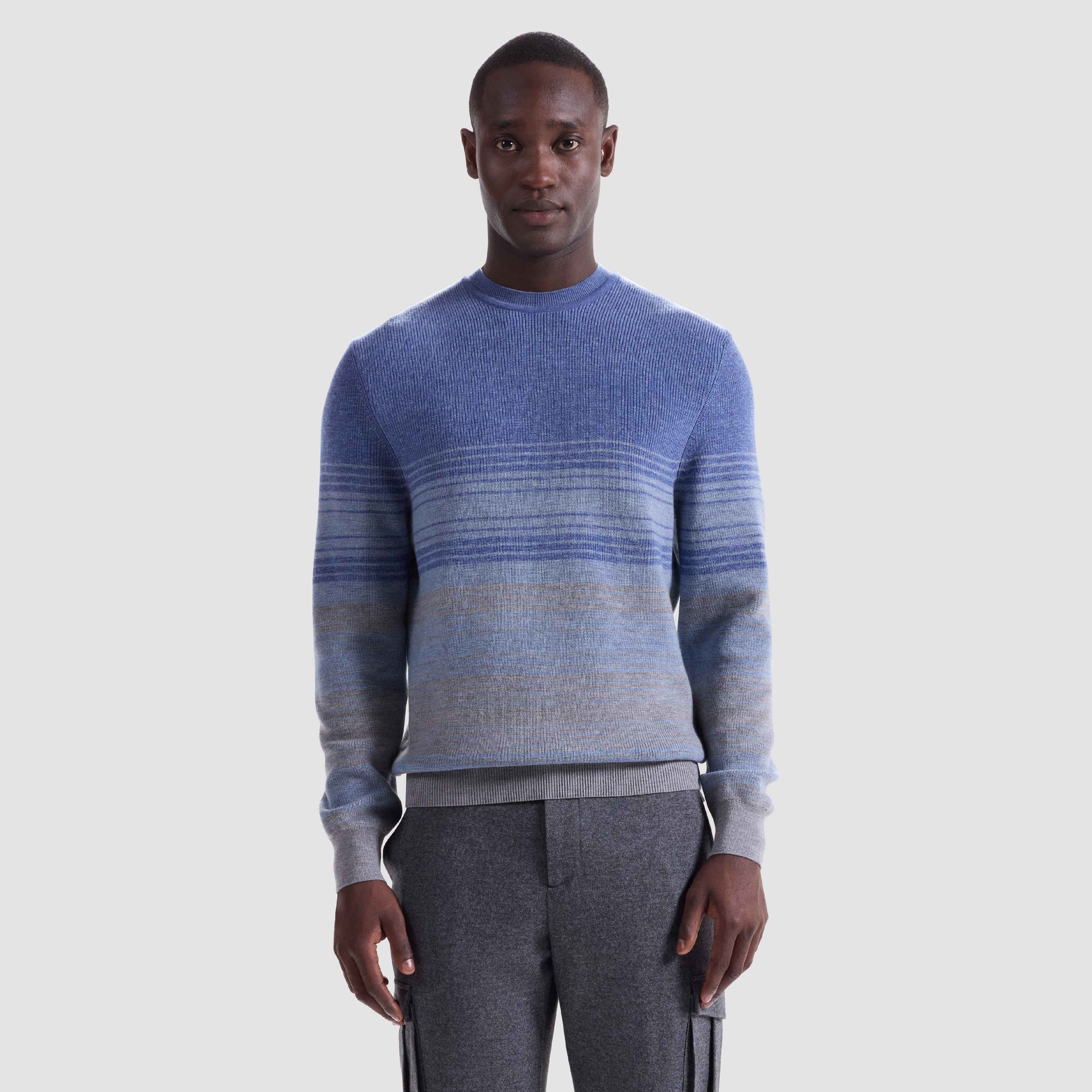 Ombre Stripe Crewneck Sweater